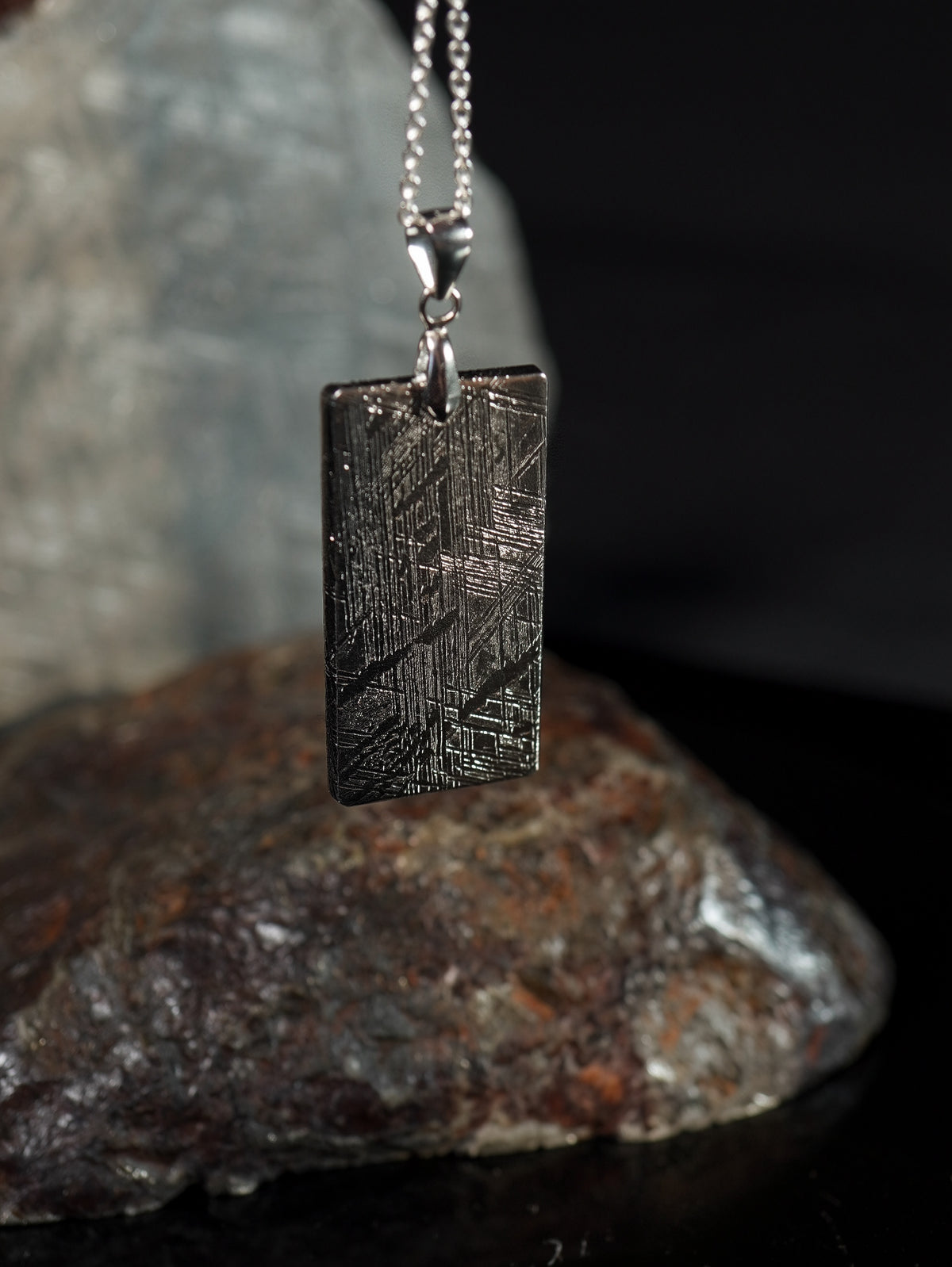 Muonionalusta Meteorite Slice pendant