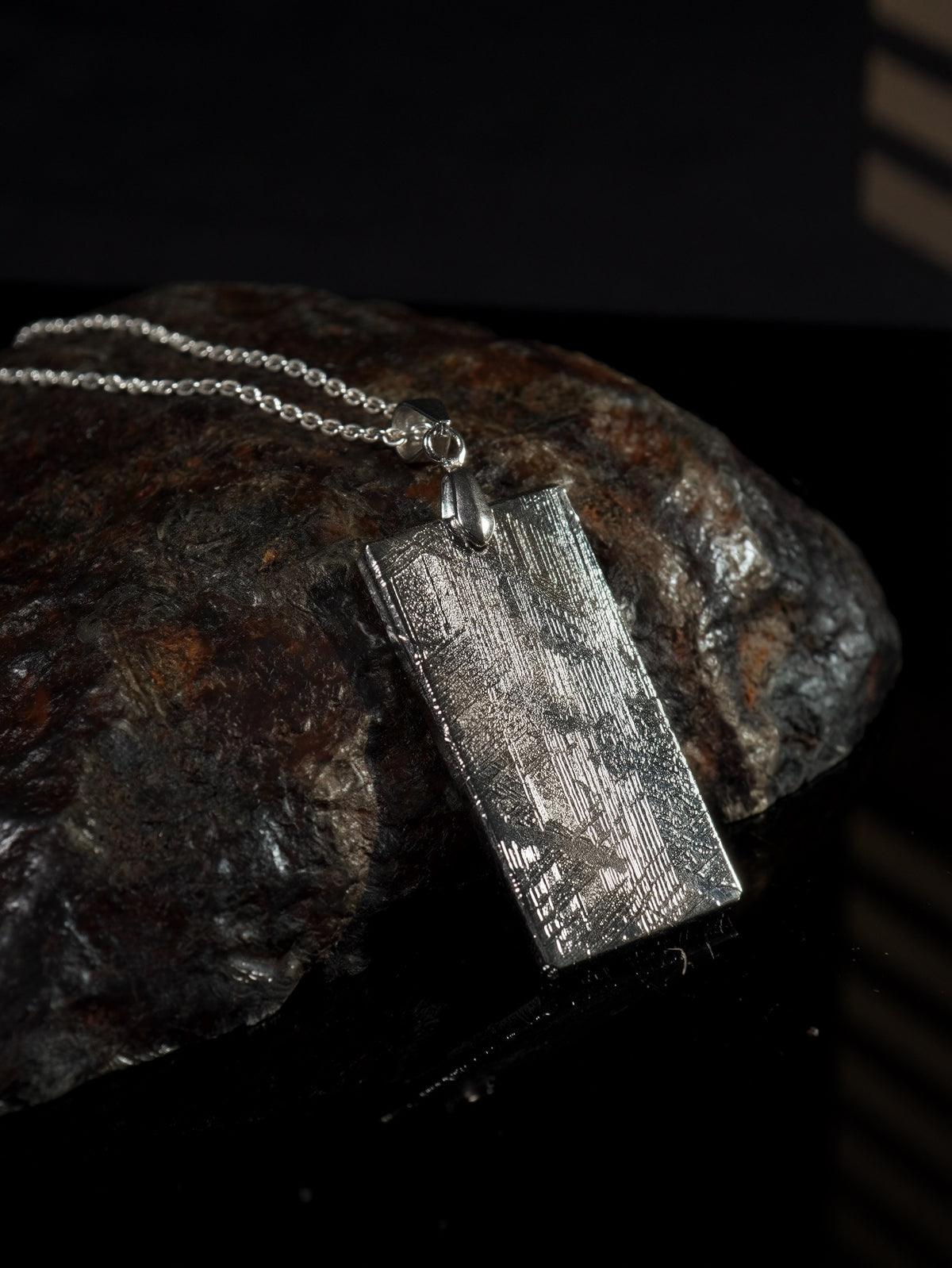Muonionalusta Meteorite Slice pendant