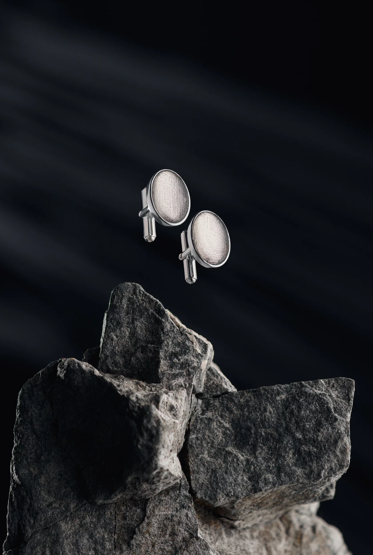 Muonionalusta Meteorite Cufflinks – 925 Sterling Silver