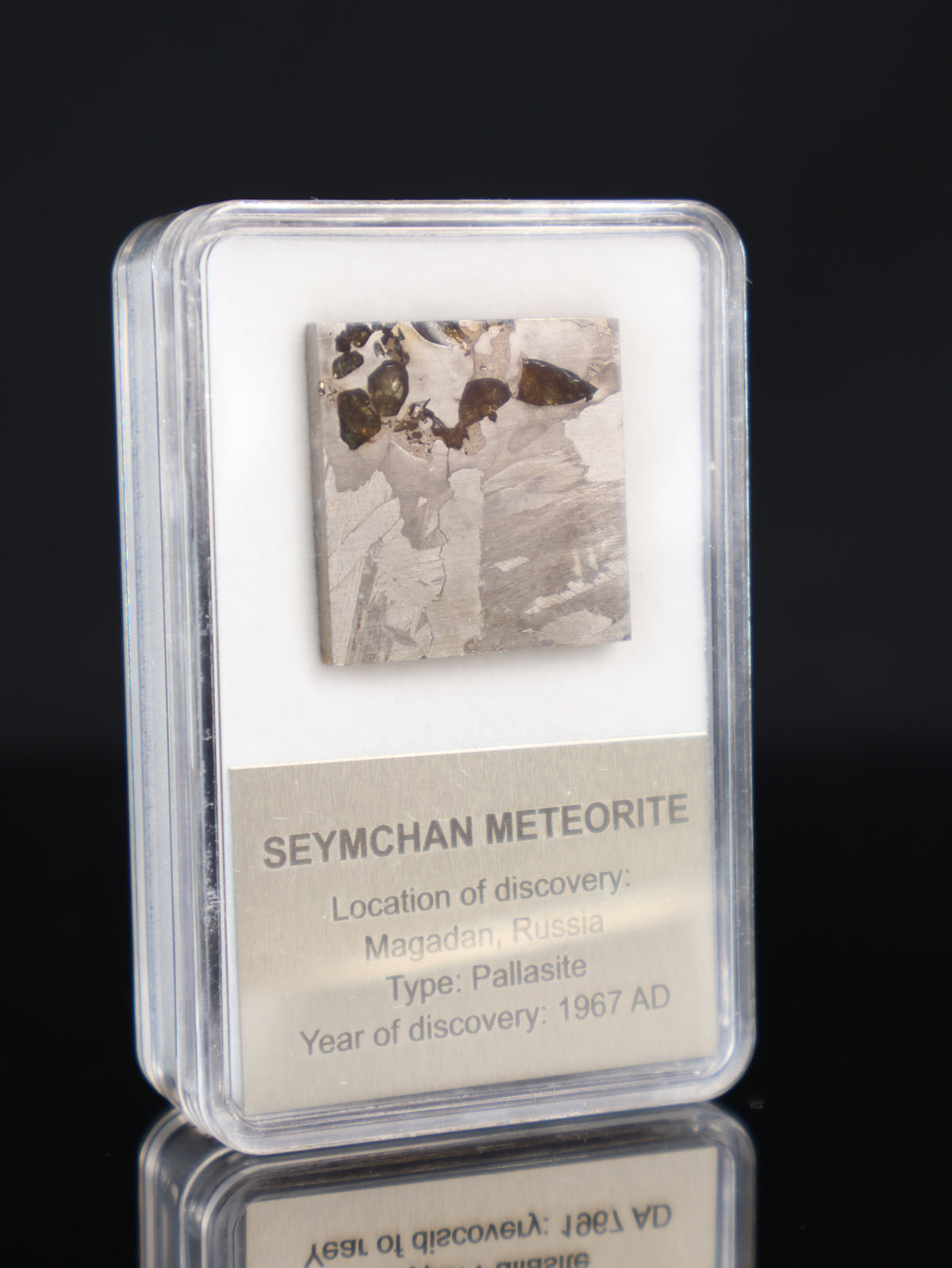 SEYMCHAN METEORITE, RUSSIA. DISPLAY BOX. 8 GRAMS.