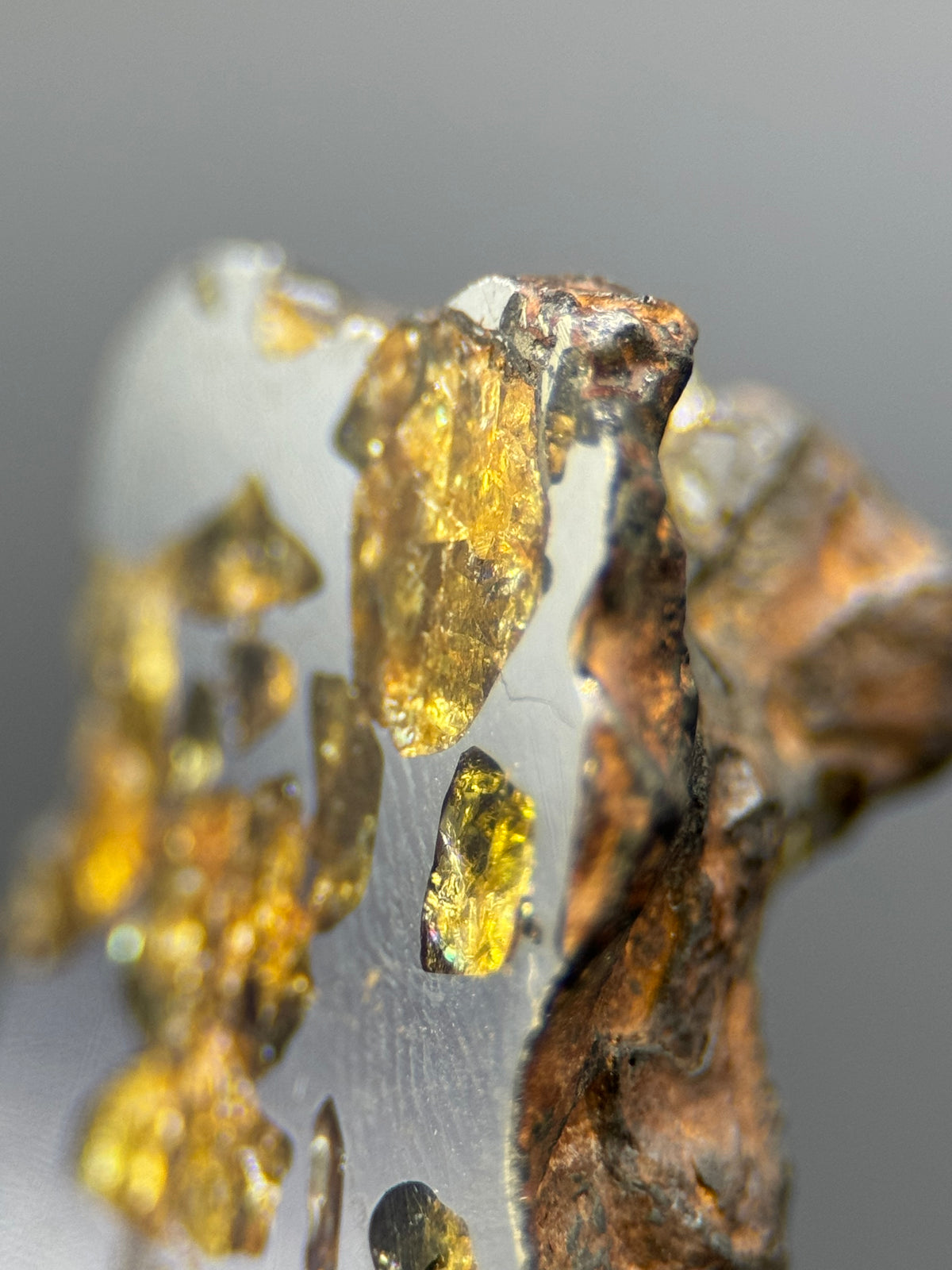 IMILAC PALLASITE METEORITE, END CUT, CHILE. 27,11 GRAMS.