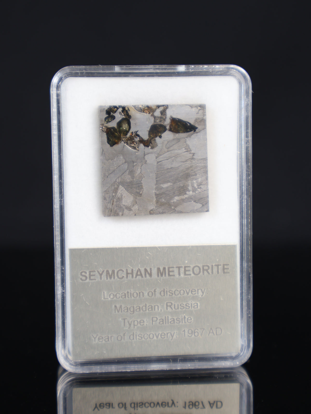 SEYMCHAN METEORITE, RUSSIA. DISPLAY BOX. 8 GRAMS.