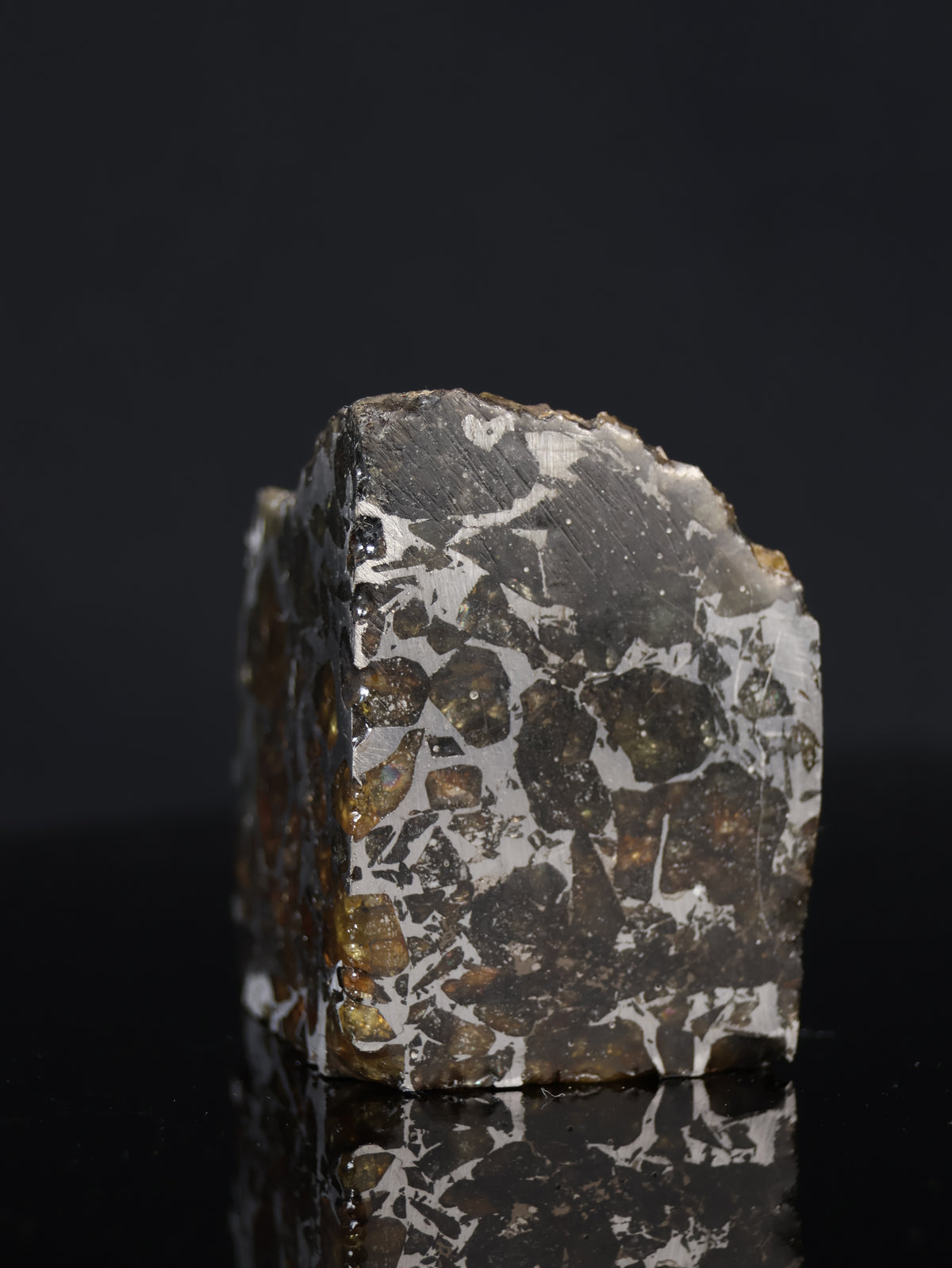 Seymchan meteorite, Russia. 95 grams end-cut.