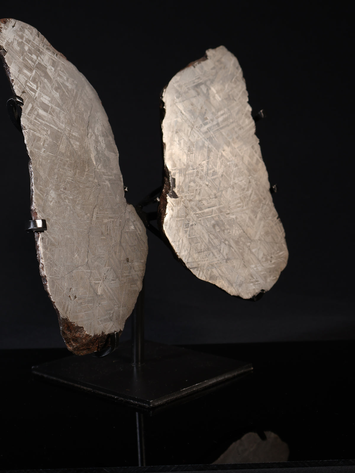 'COSMIC LUNGS' MUONIONALUSTA METEORITE, SWEDEN. FULL METEORITE IN TWO HALVES 1.950 GRAMS