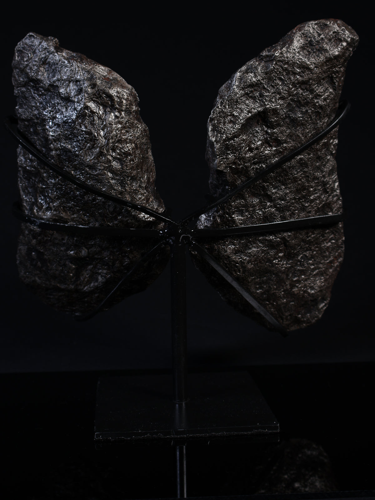'COSMIC LUNGS' MUONIONALUSTA METEORITE, SWEDEN. FULL METEORITE IN TWO HALVES 1.950 GRAMS