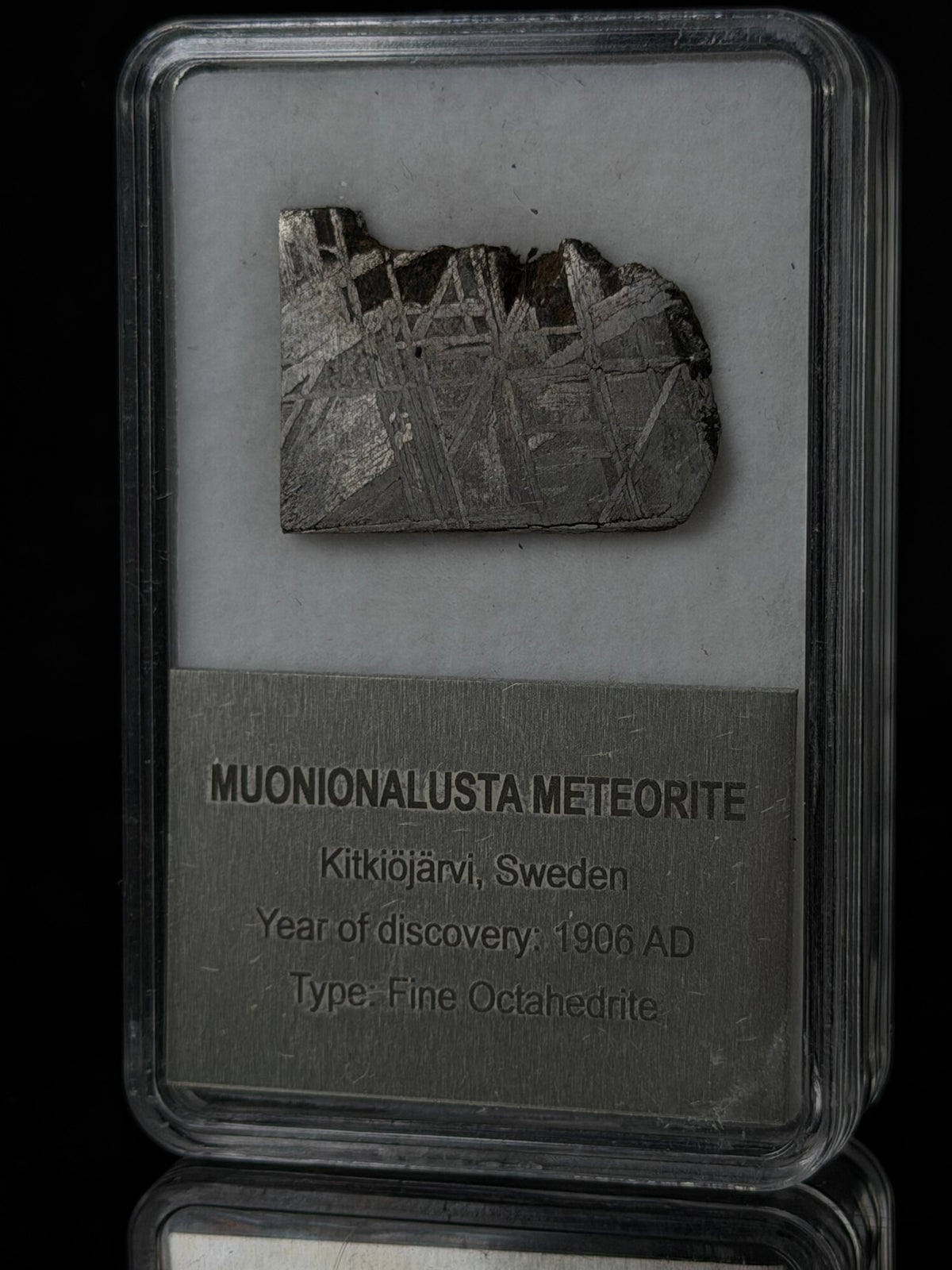 MUONIONALUSTA METEORITE, SWEDEN. DISPLAY BOX. 5,32 GRAMS.