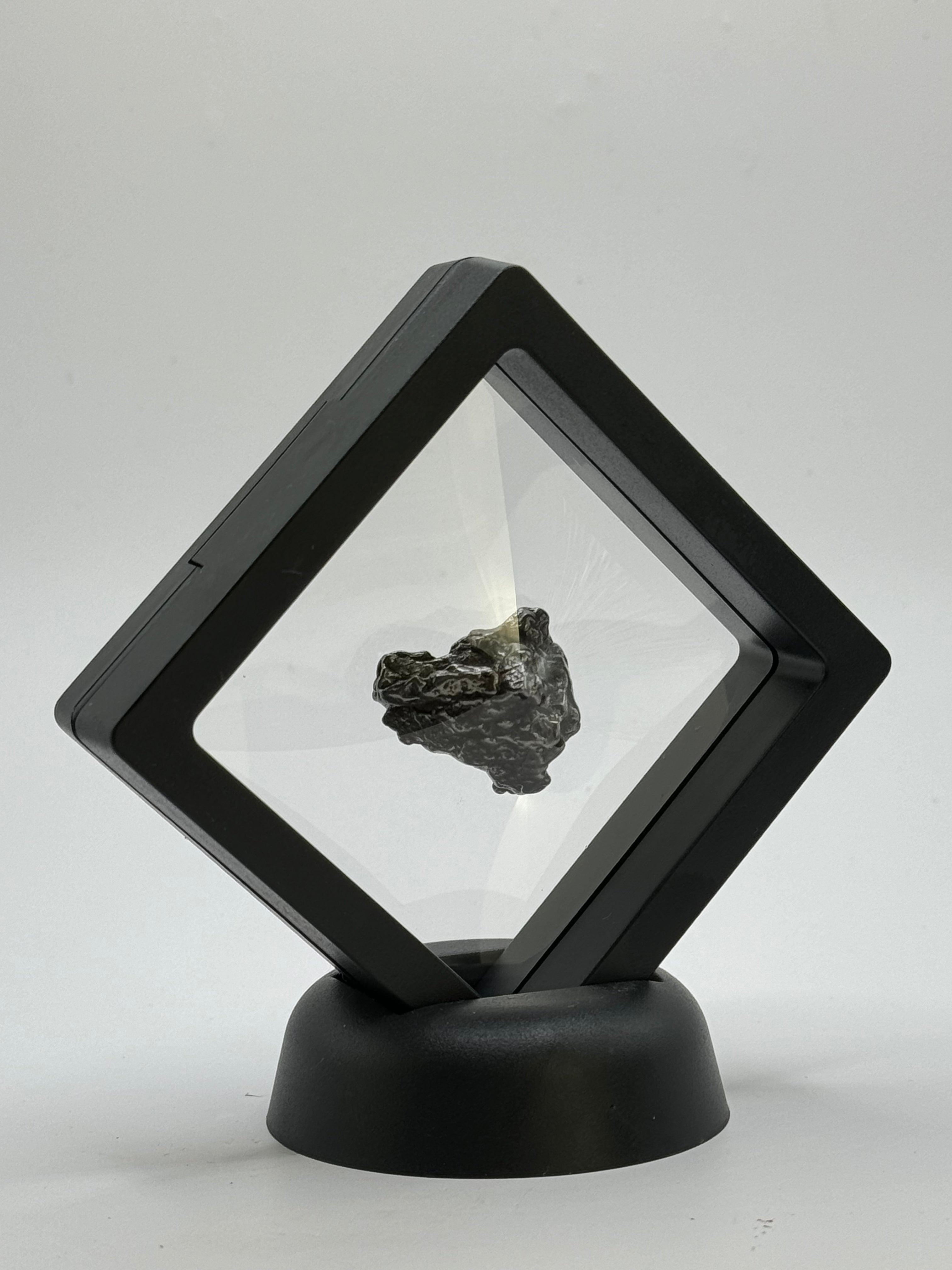 Meteorite Campo del Cielo, South America, in floating display.