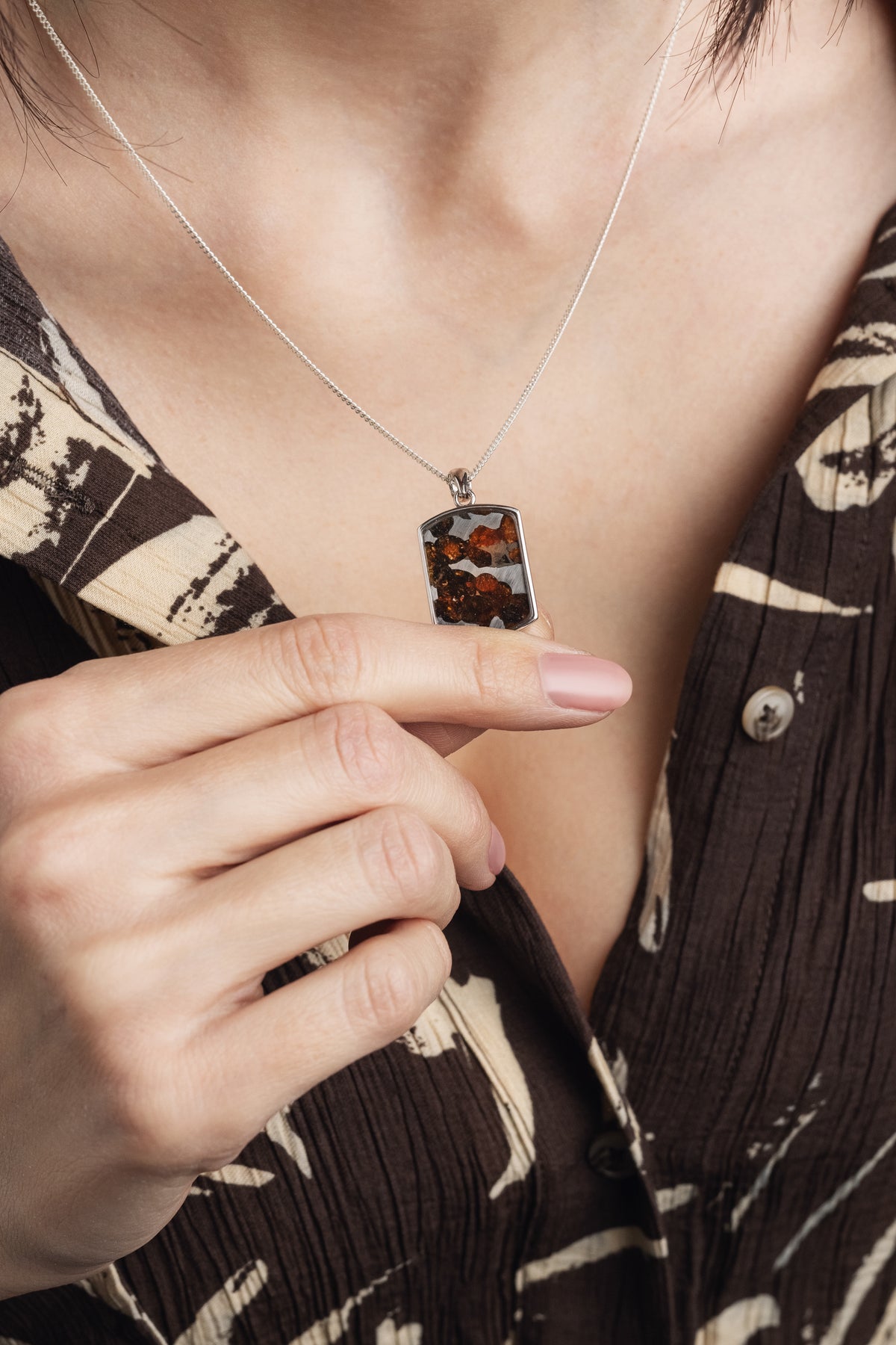 Pallasite Dogtag pendant of Sericho Meteorite