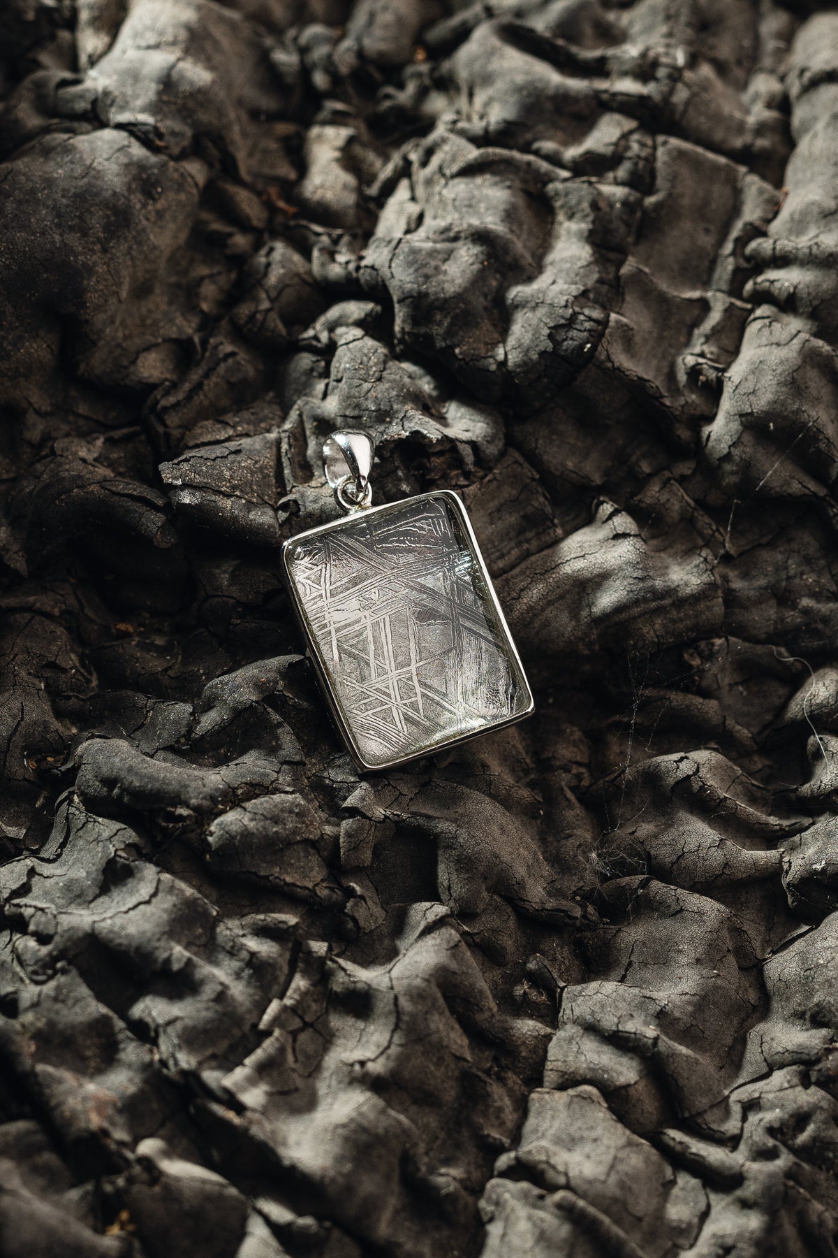 Rectangle pendant of Muonionalusta meteorite