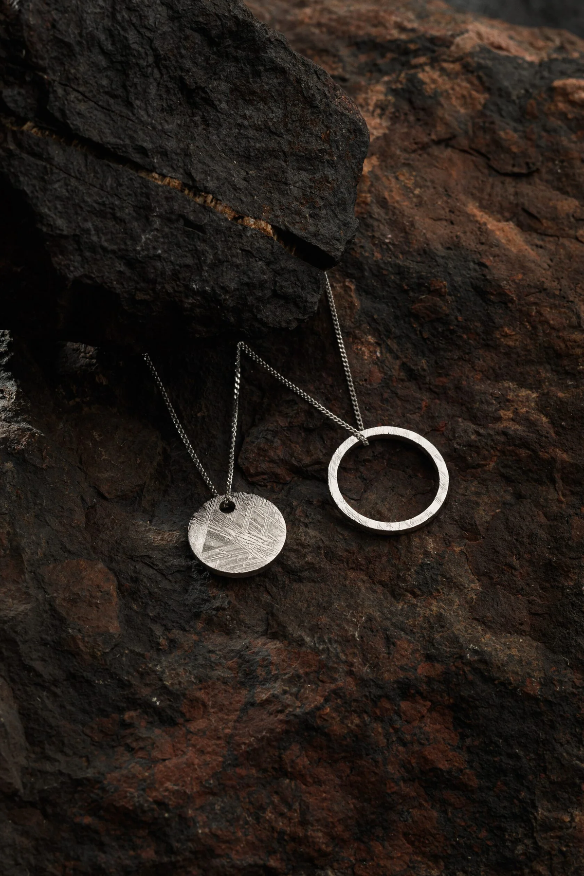 Meteorite Circle Pendant Set