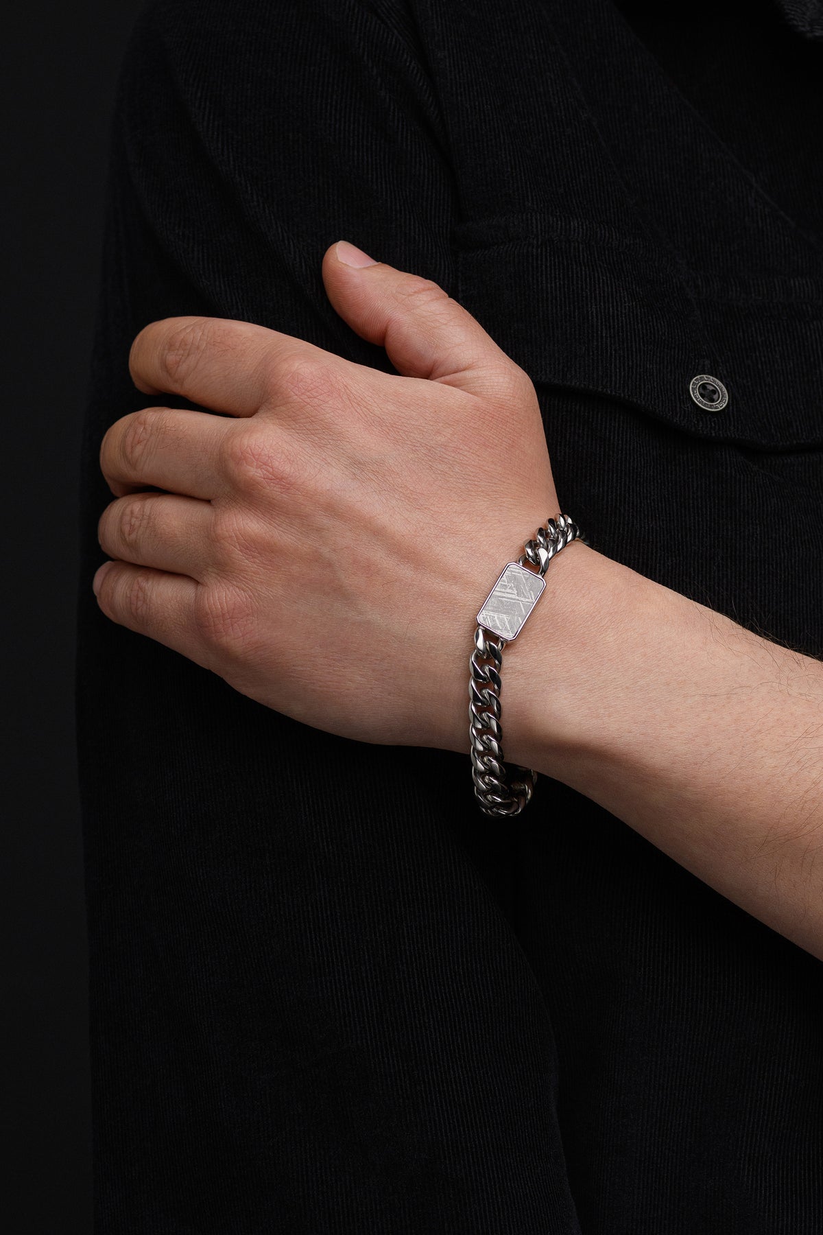 Muonionalusta meteorite Stainless Steel bracelet