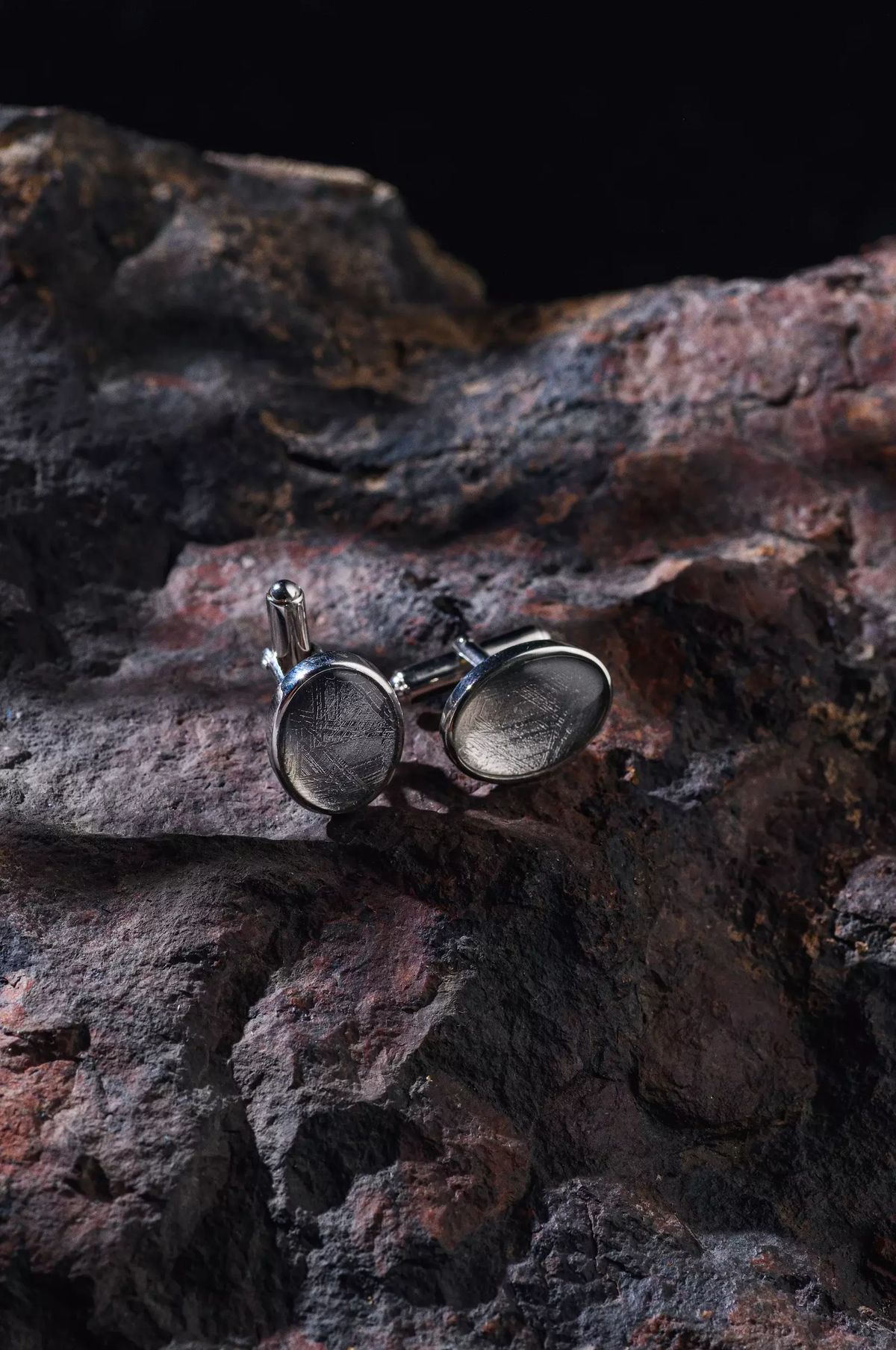 Muonionalusta Meteorite Cufflinks – 925 Sterling Silver