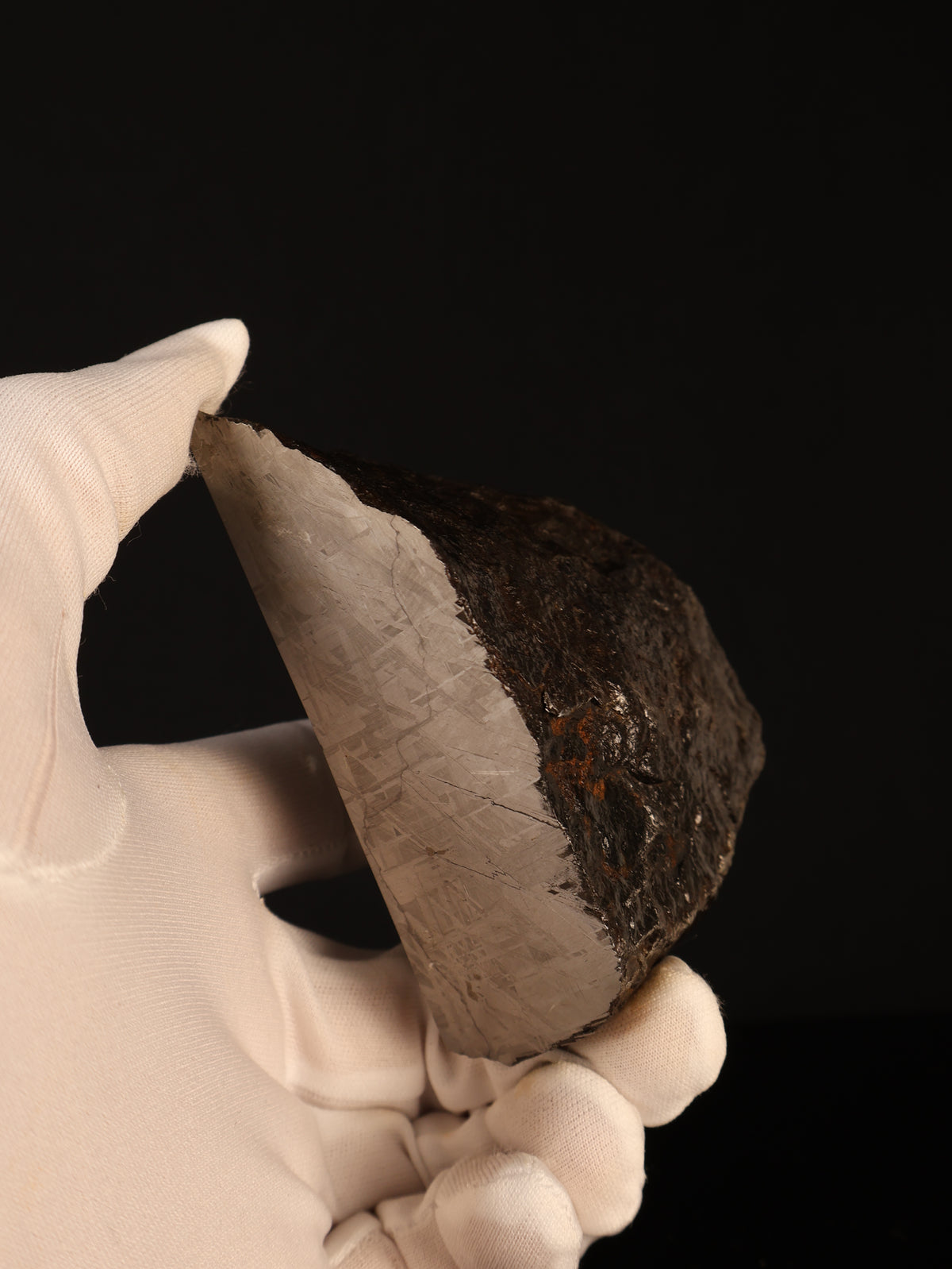 MUONIONALUSTA METEORITE, SWEDEN. 830 GRAMS END-CUT.