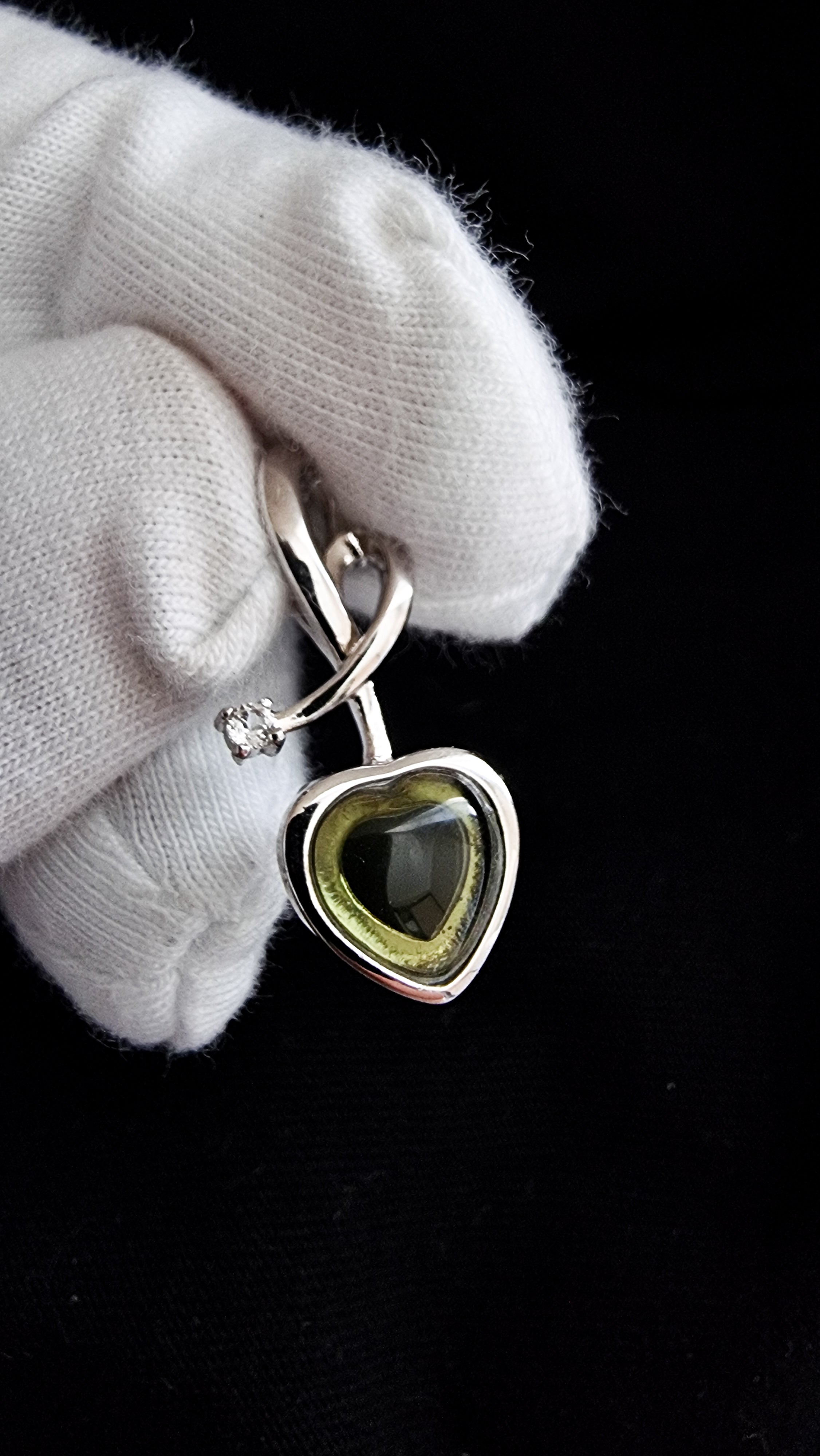 Moldavite Heart pendant