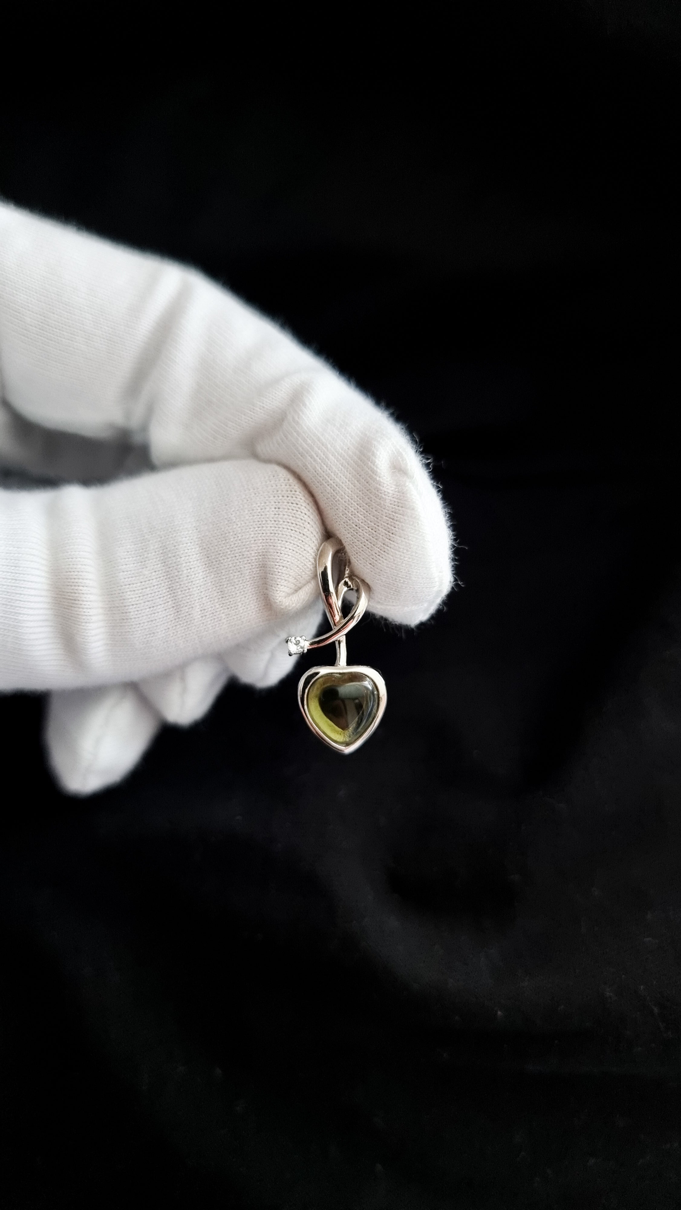 Moldavite Heart pendant