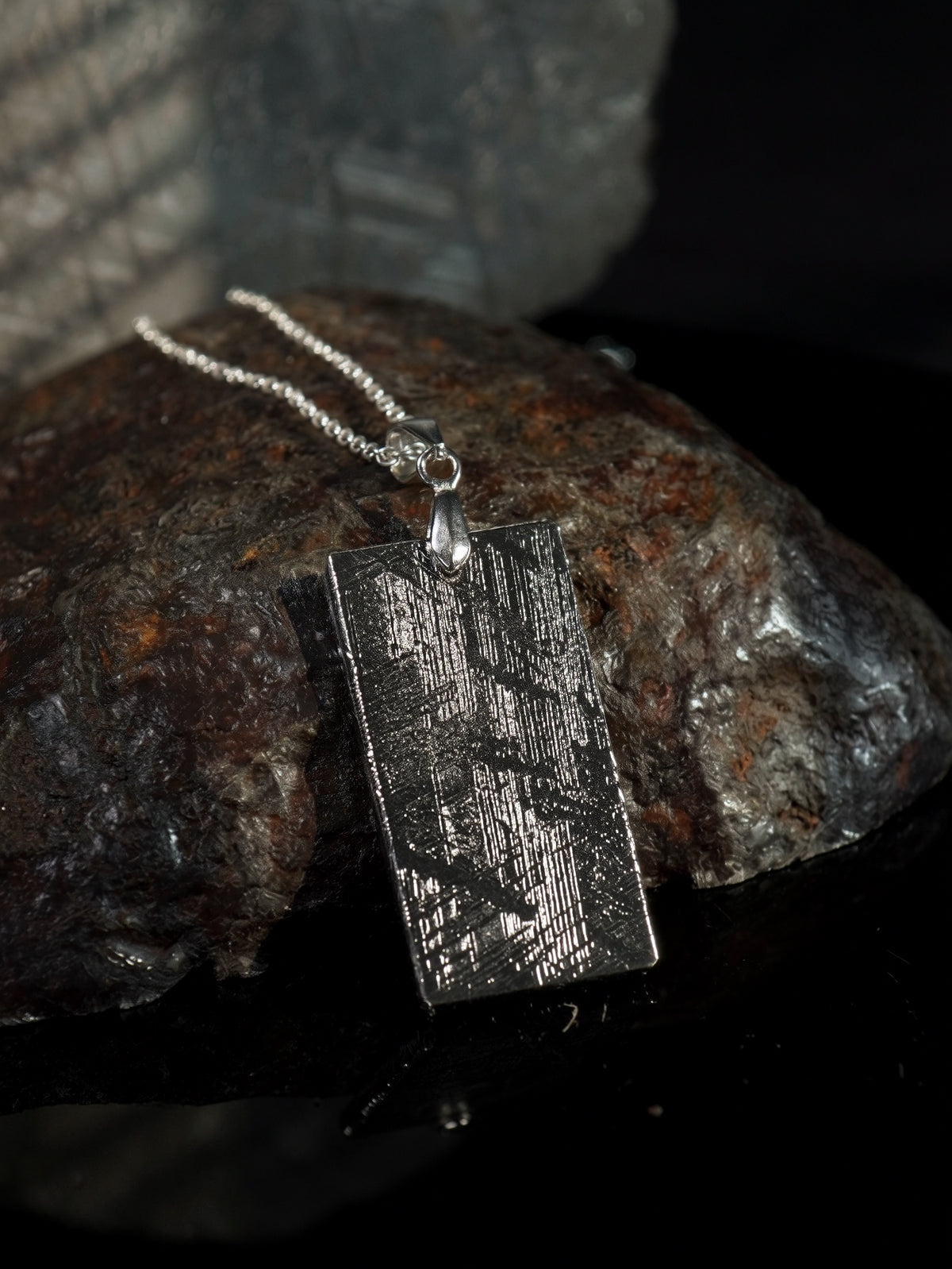 Muonionalusta Meteorite Slice pendant