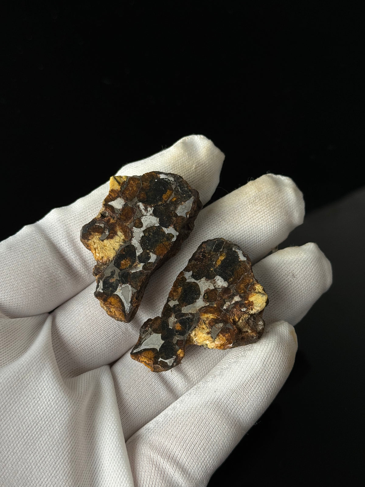 FULL SERICHO METEORITE FROM KENYA, IN TWO HALVES. TOTAL WEIGHT: 51,5 GRAMS.