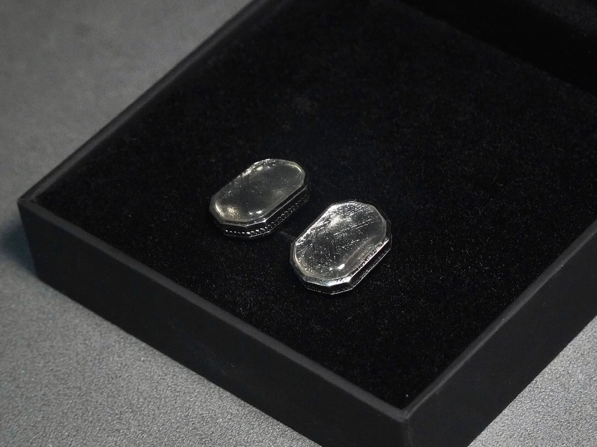Muonionalusta Meteorite Cufflinks – 925 Sterling Silver