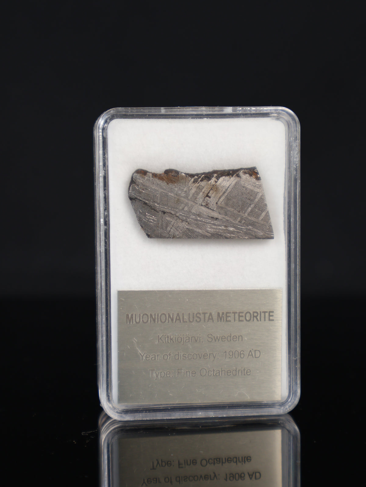 MUONIONALUSTA METEORITE, SWEDEN. DISPLAY BOX. 6,75 GRAMS.