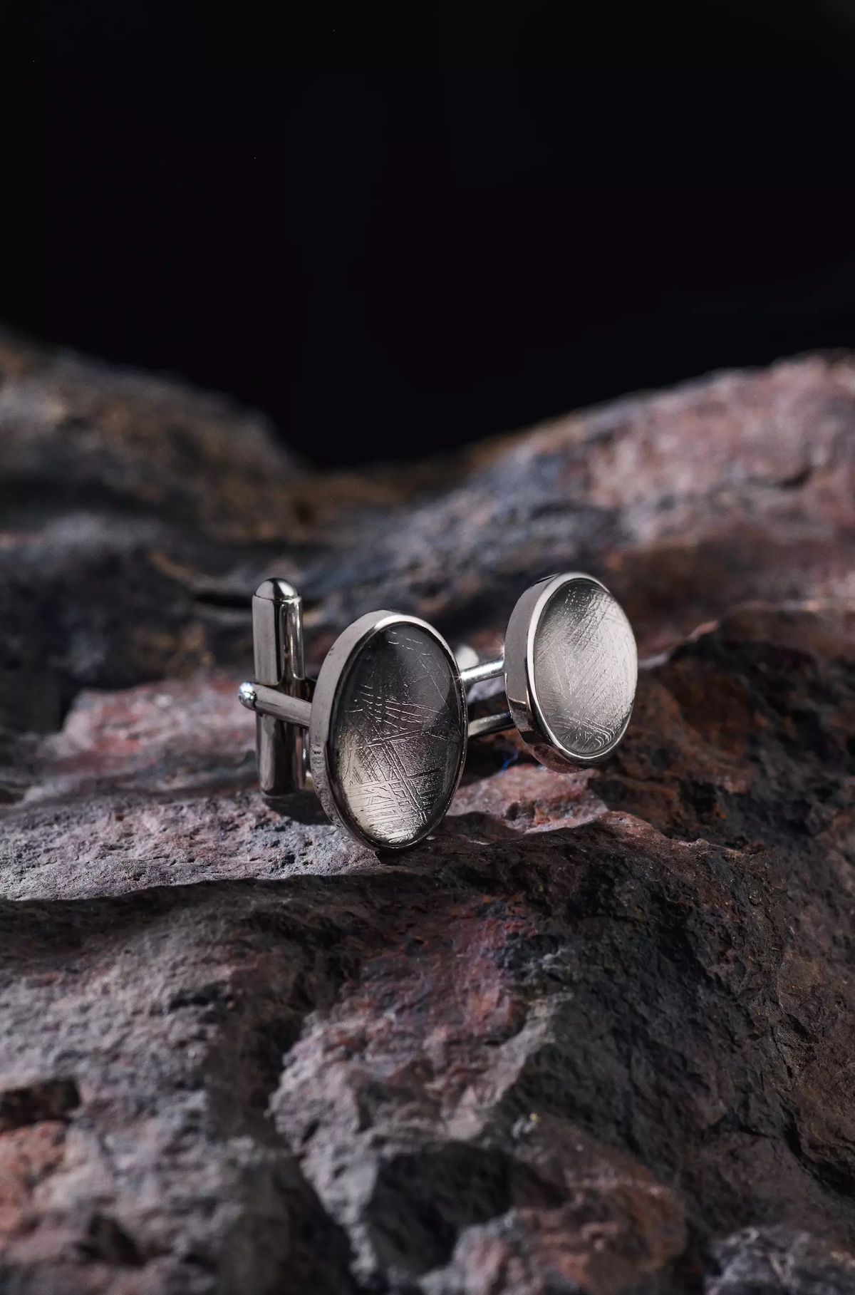 Muonionalusta Meteorite Cufflinks – 925 Sterling Silver