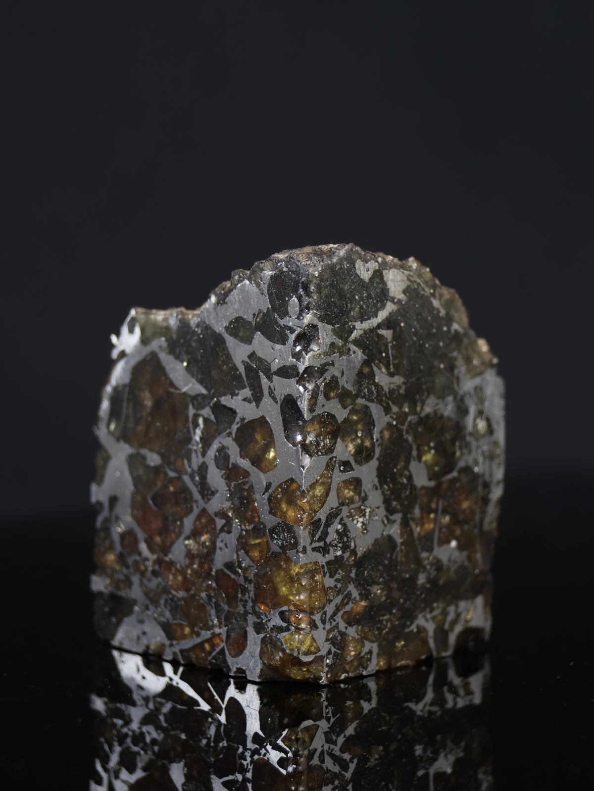Seymchan meteorite, Russia. 95 grams end-cut.