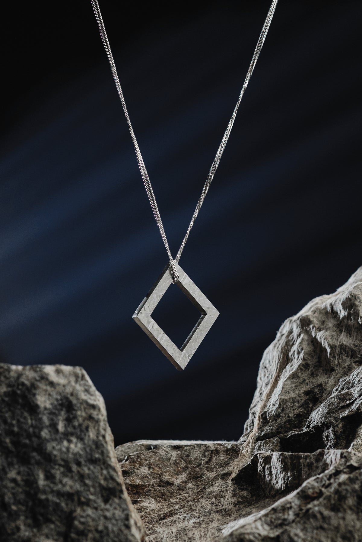 MUONIONALUSTA METEORITE SQUARE PENDANT