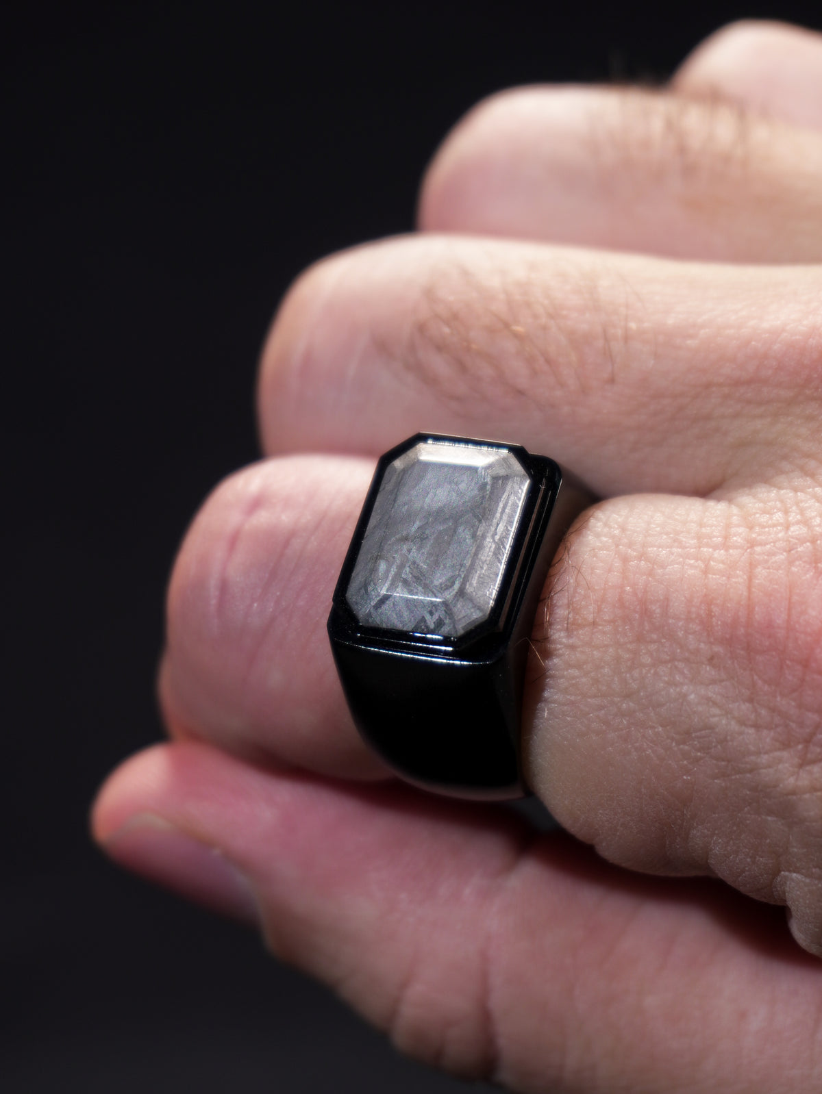Muonionalusta meteorite Signet ring