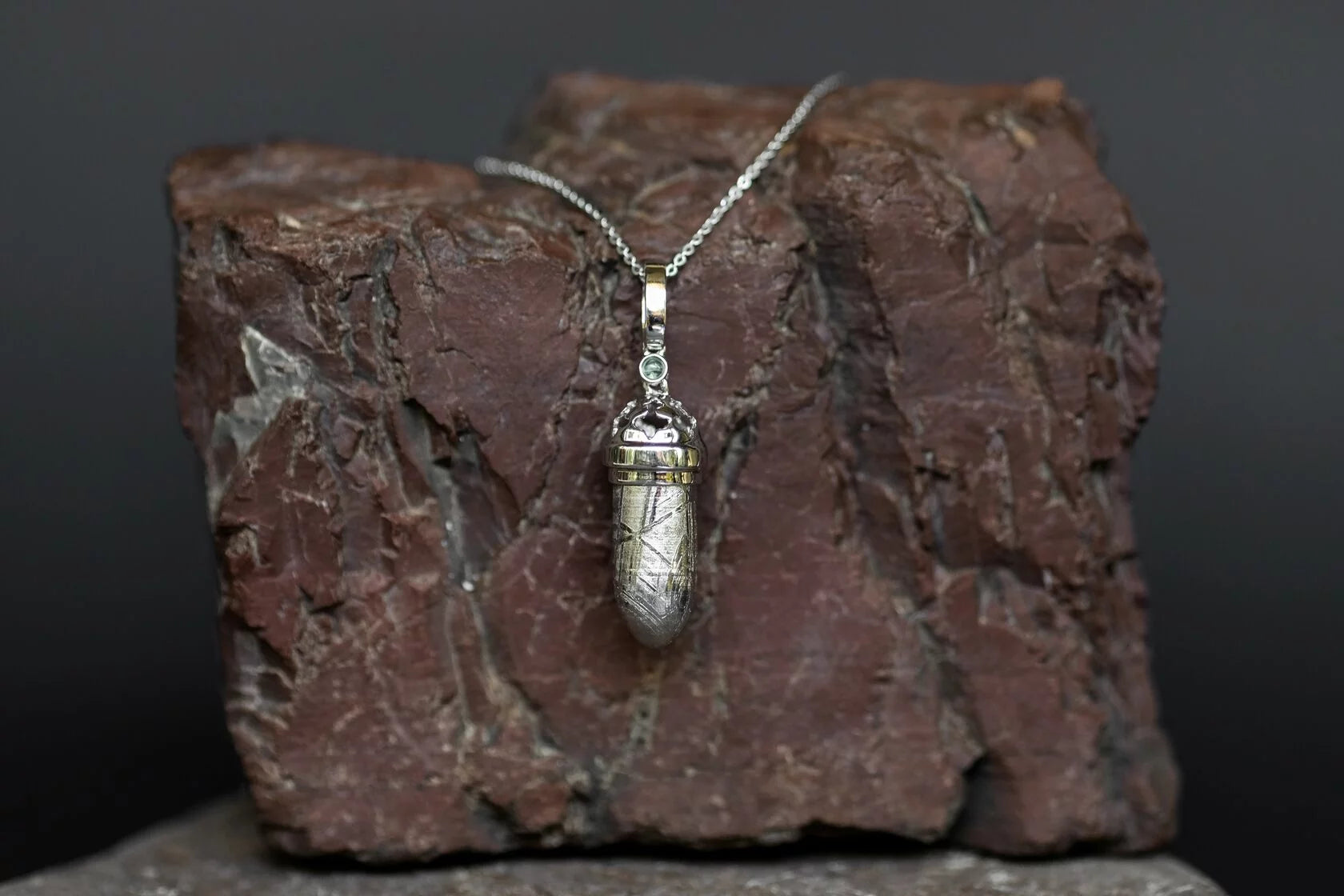 Muonionalusta meteorite pendant "Bullet"