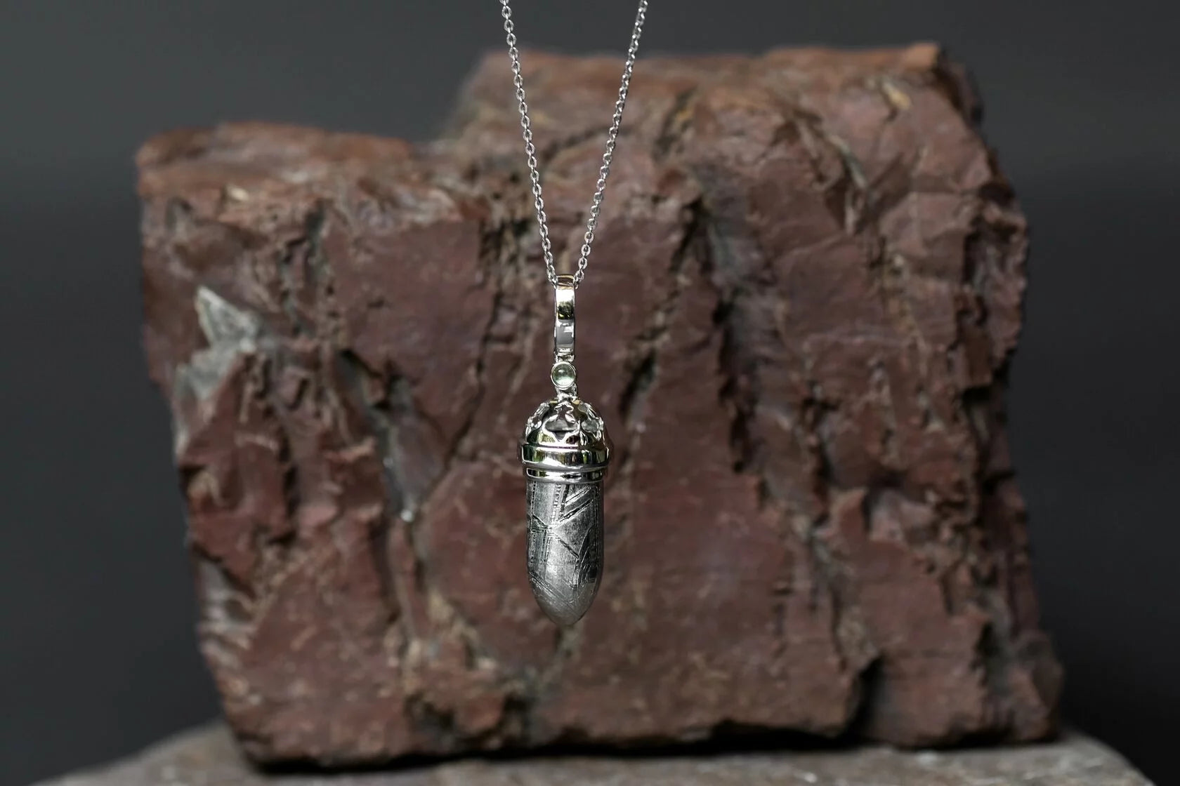 Muonionalusta meteorite pendant "Bullet"