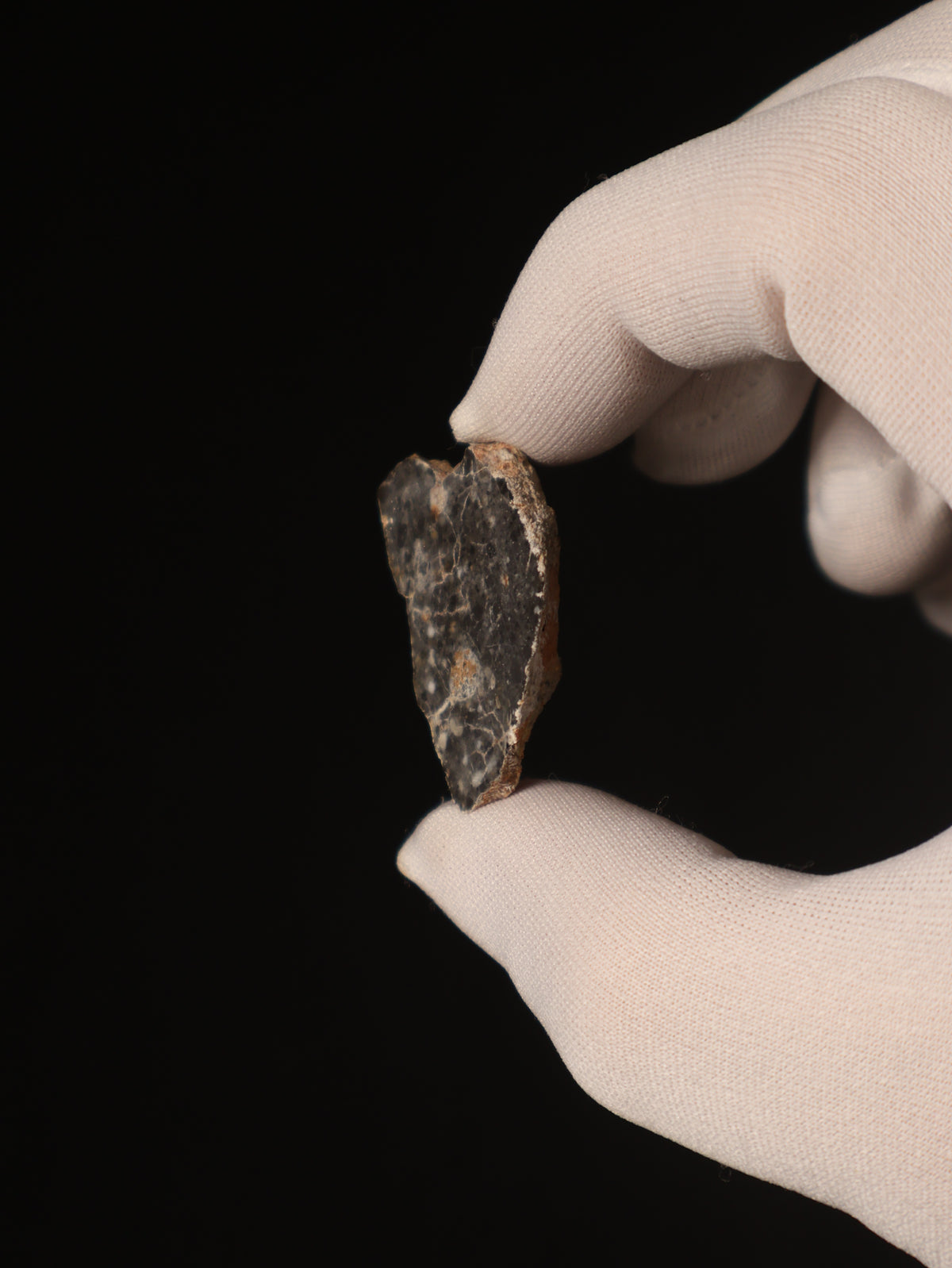 Lunar meteorite, Bechar 003, Algeria. 7,57 grams end-cut.