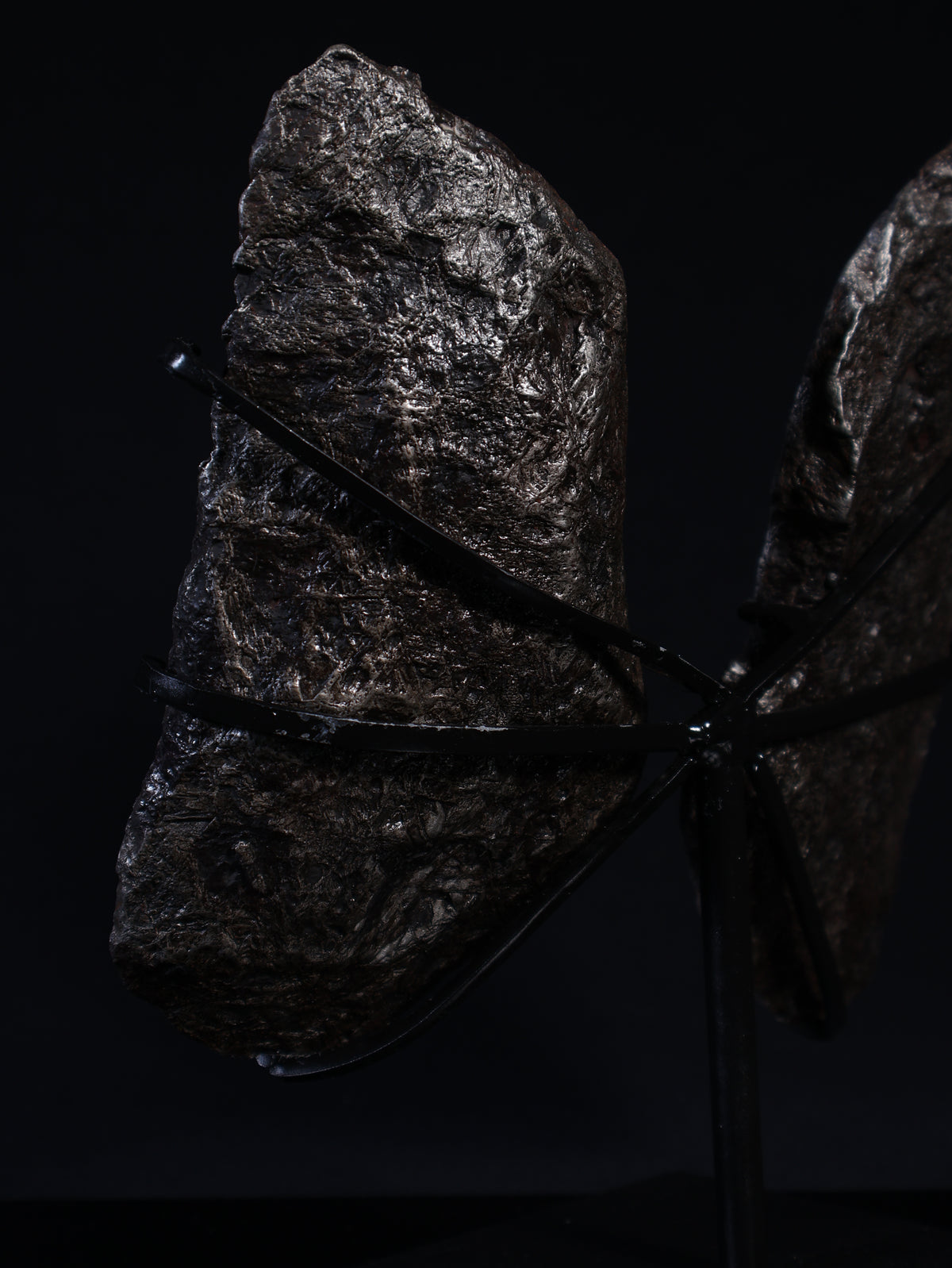 'COSMIC LUNGS' MUONIONALUSTA METEORITE, SWEDEN. FULL METEORITE IN TWO HALVES 1.950 GRAMS