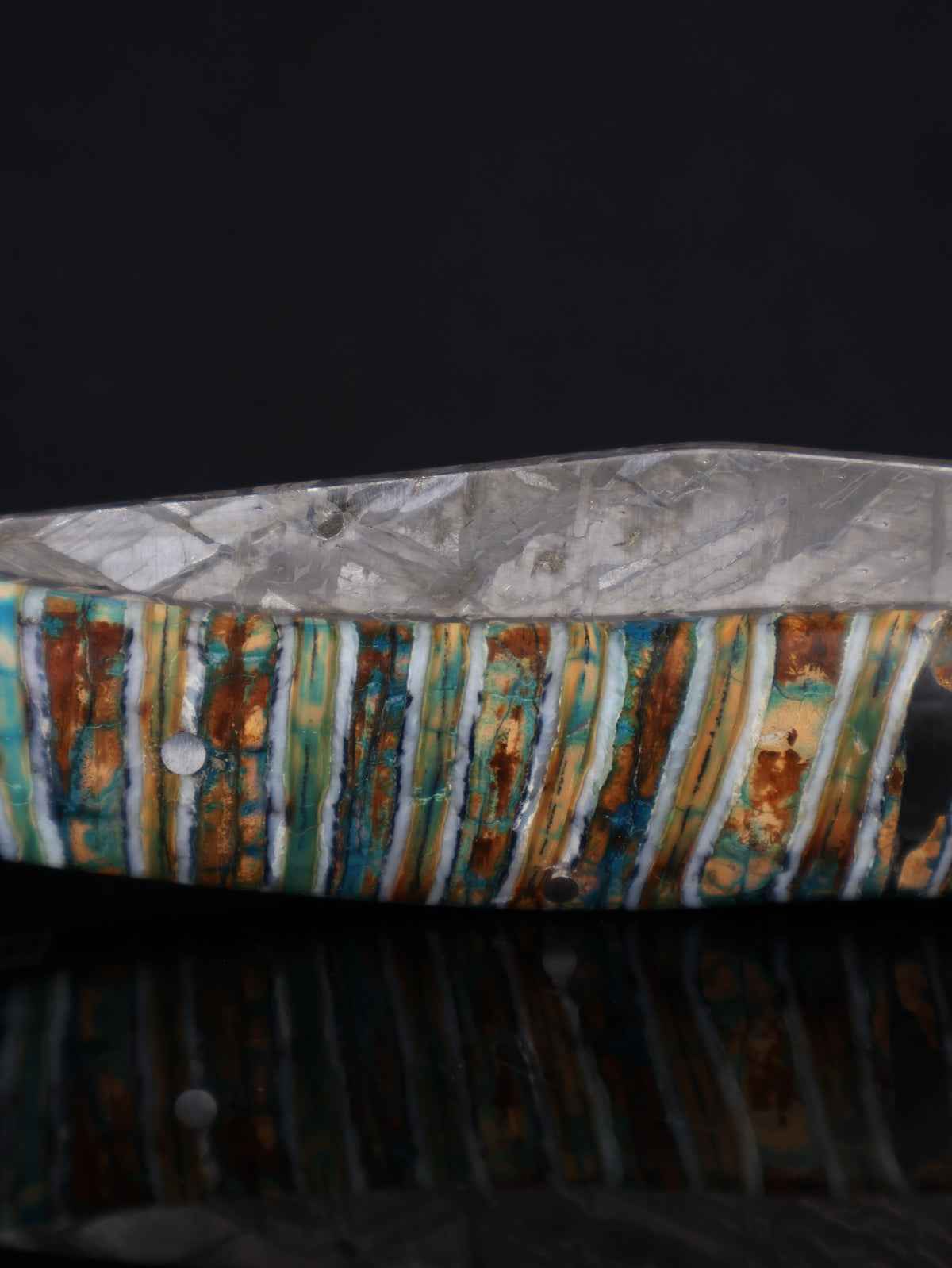 Aletai Meteorite Folding Knife with Woolly Mammoth Fossil Ivory Handle