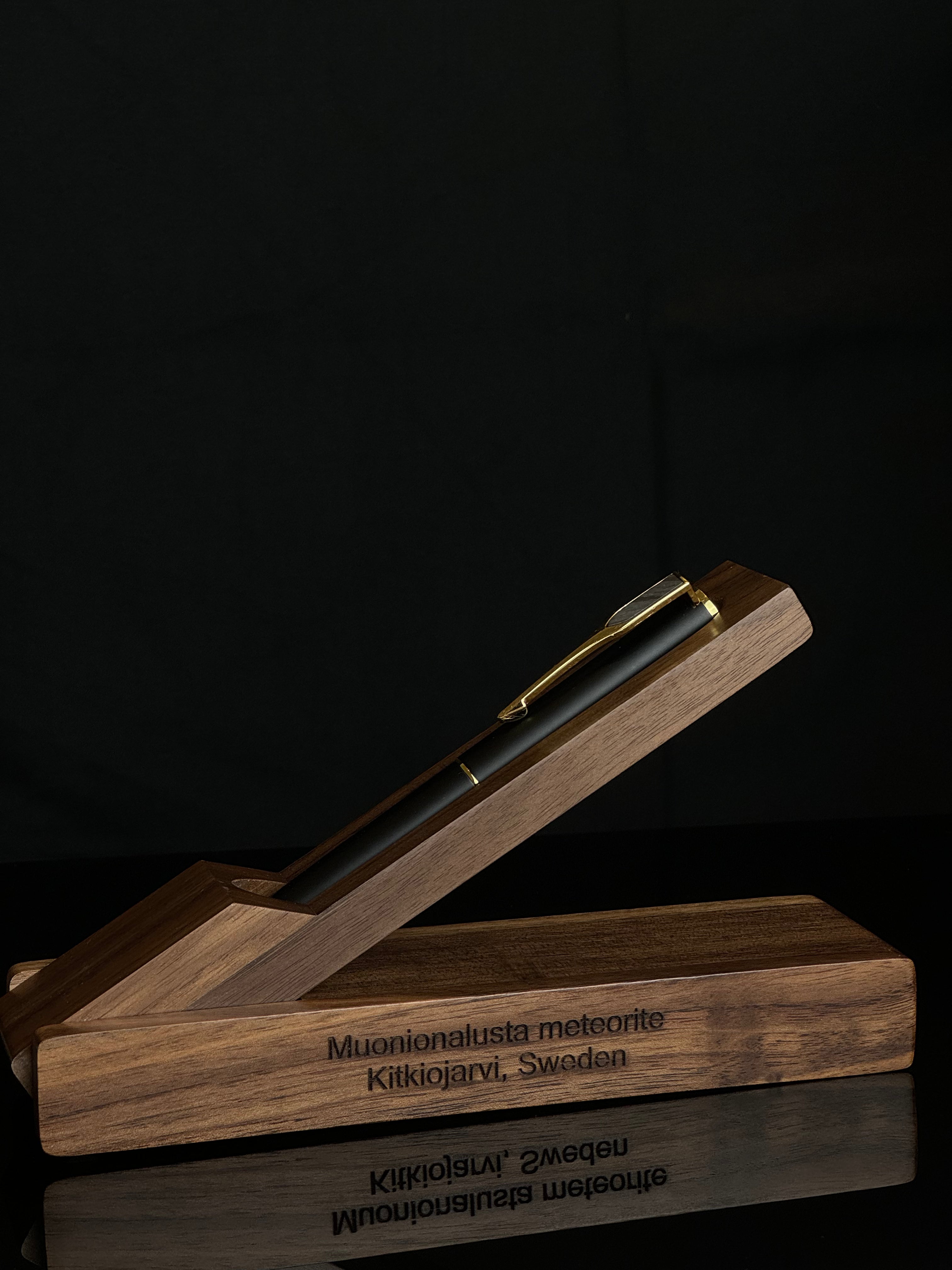 Muonionalusta meteorite PEN with Wood holder