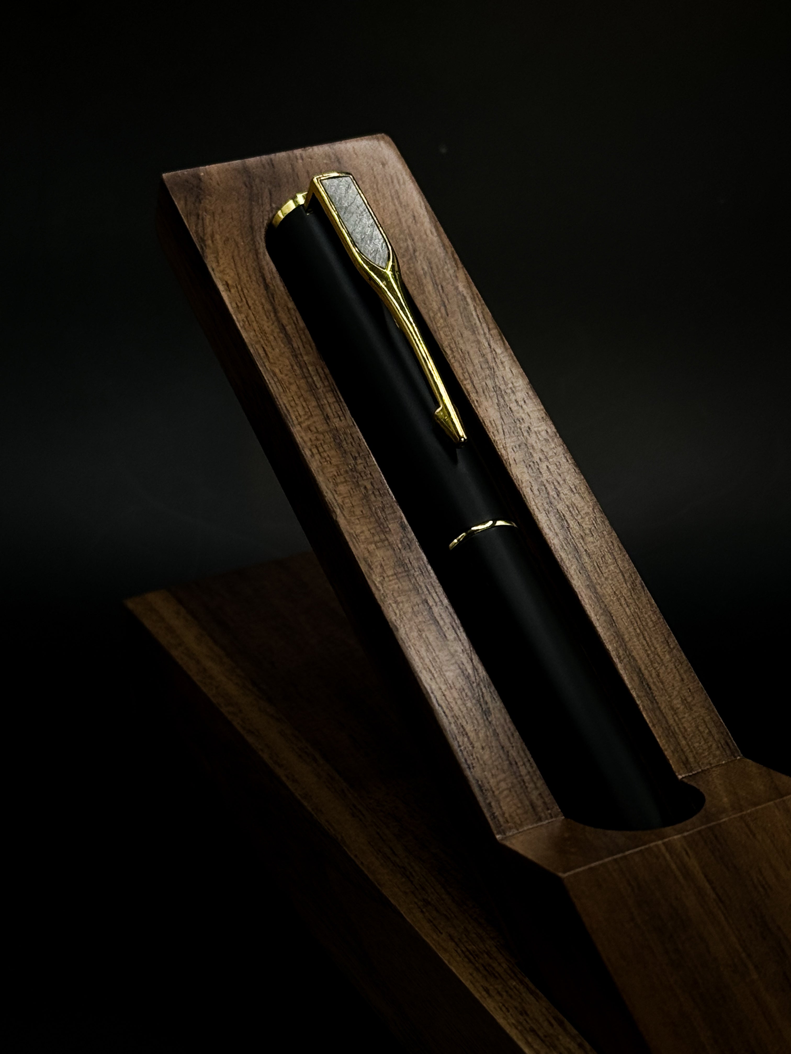 Muonionalusta meteorite PEN with Wood holder