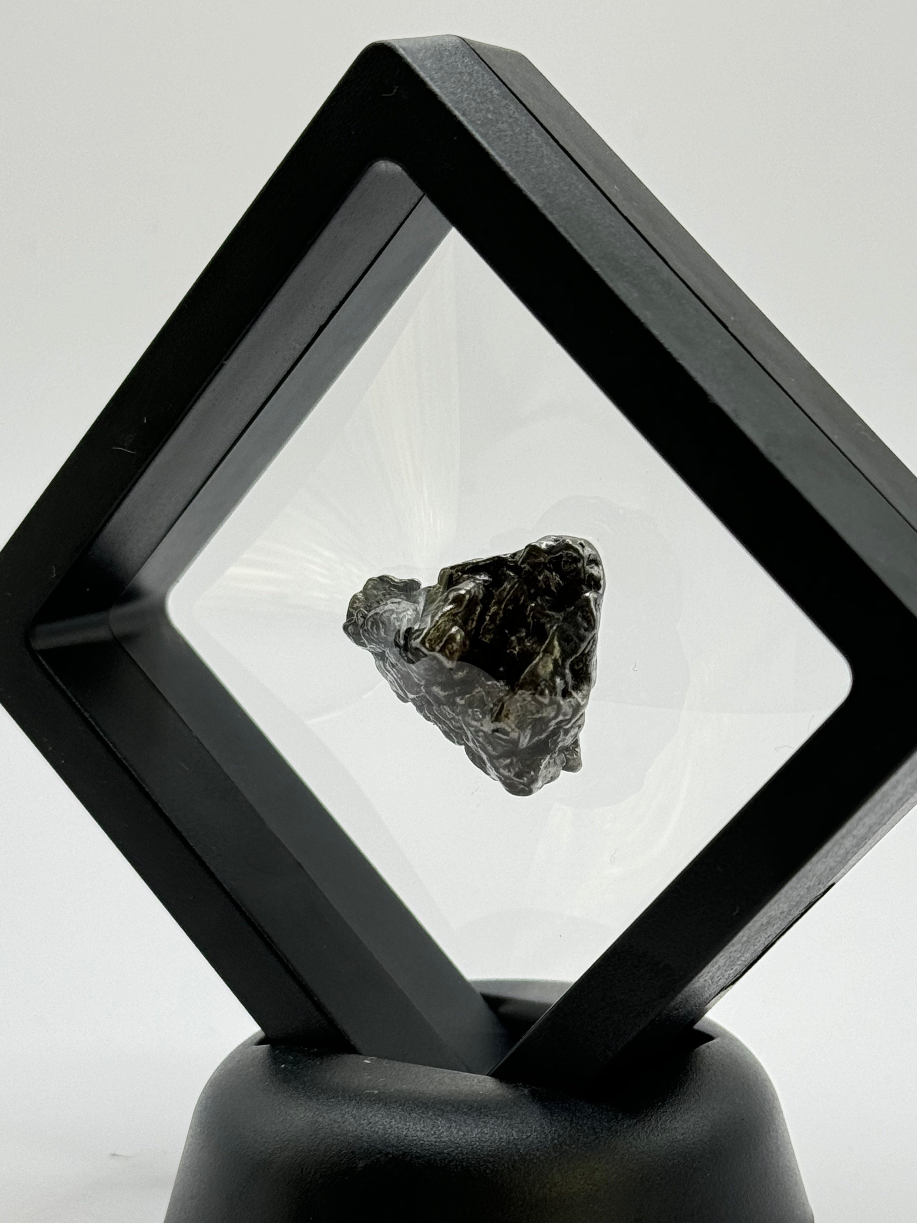 Meteorite Campo del Cielo, South America, in floating display.