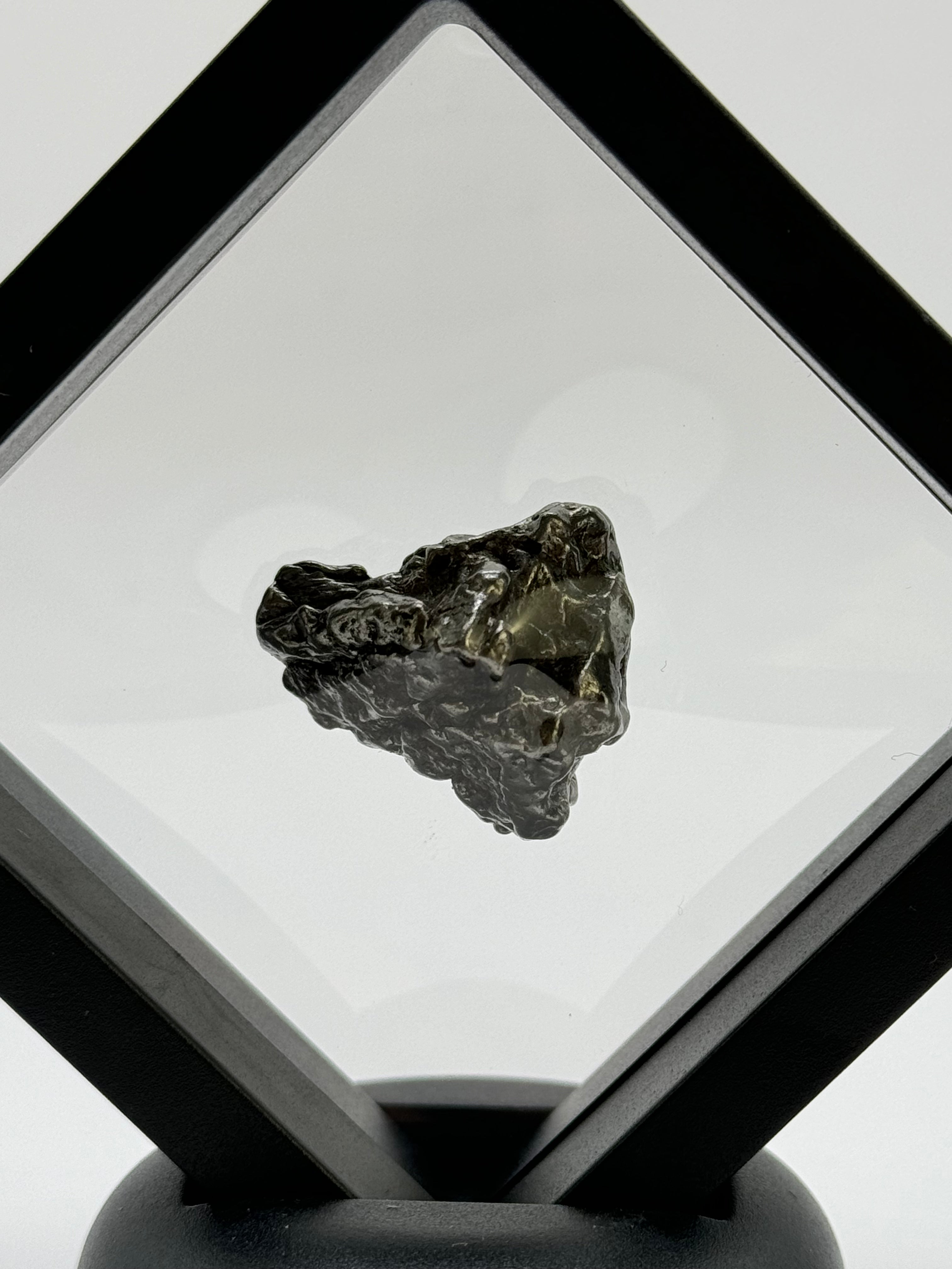 Meteorite Campo del Cielo, South America, in floating display.