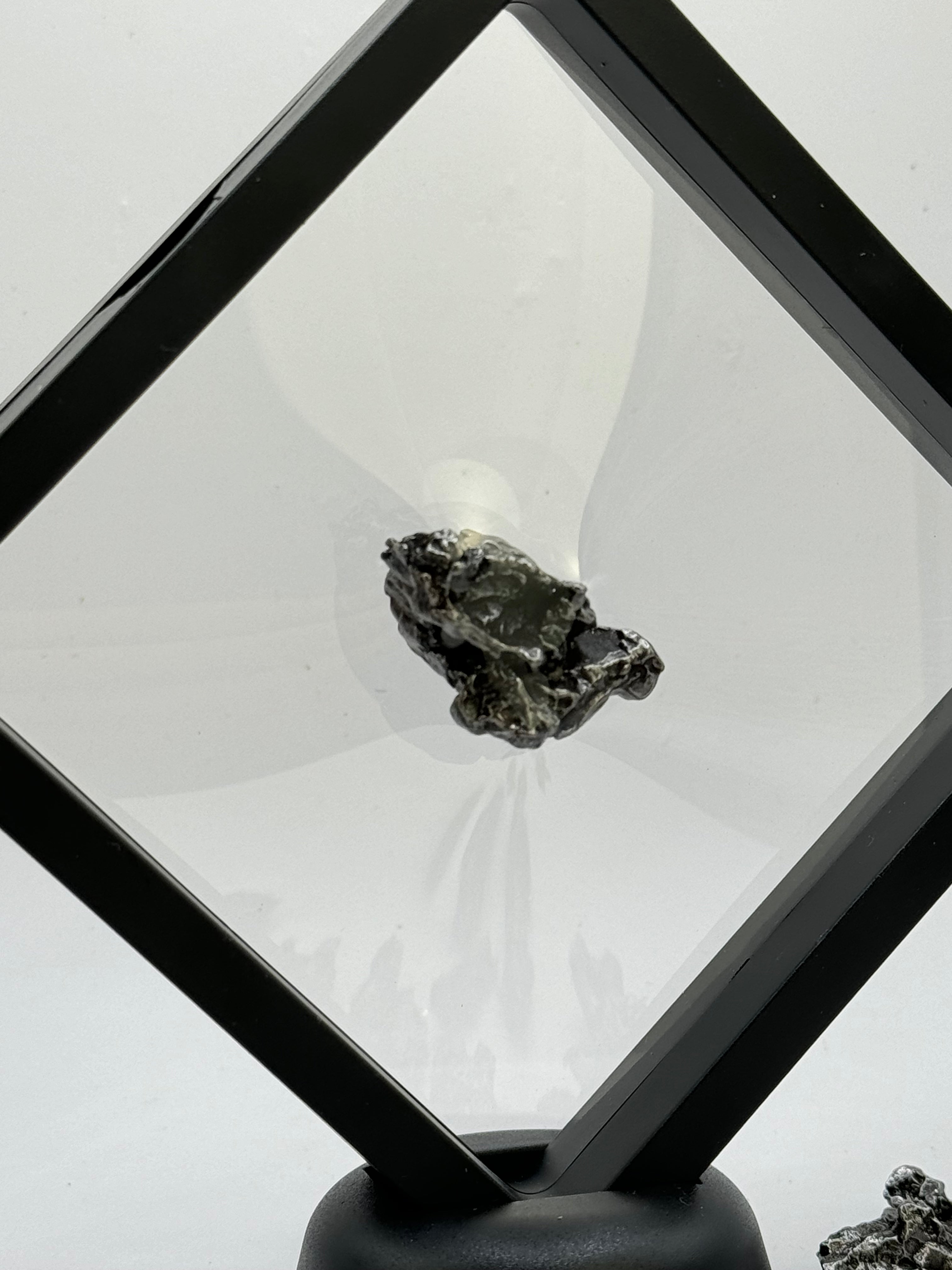 Meteorite Campo del Cielo, South America, in floating display.