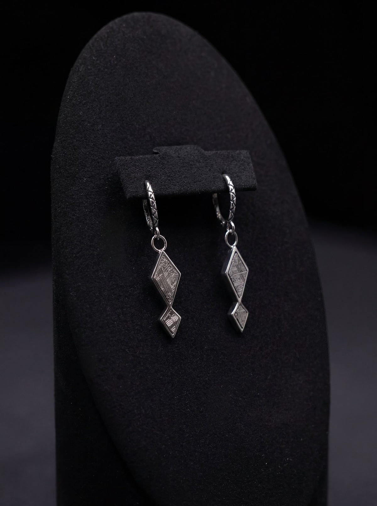 Nebula Earrings with Muonionalusta meteorite and siver 925