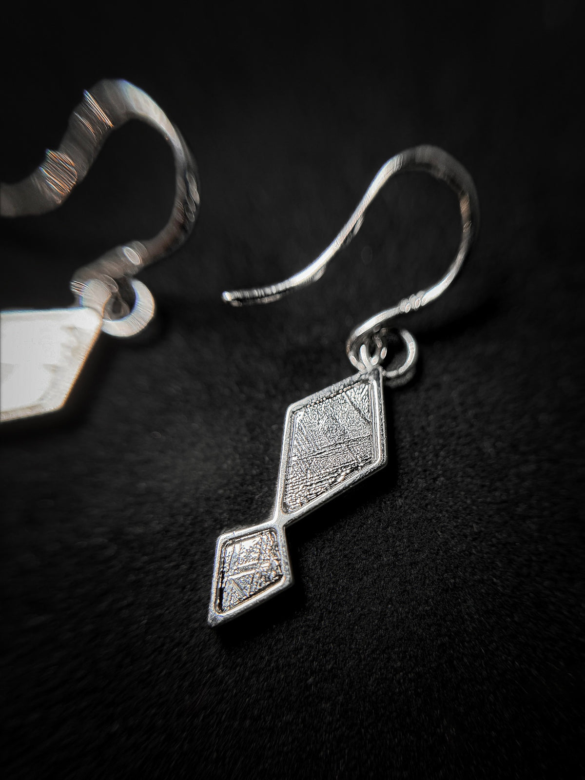 Nebula Earrings with Muonionalusta meteorite and siver 925