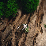 Moldavite Cross ring