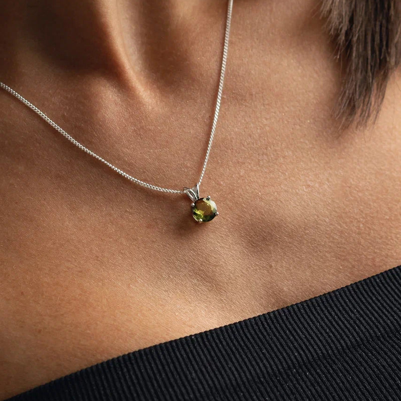 Moldavite Faceted pendant 