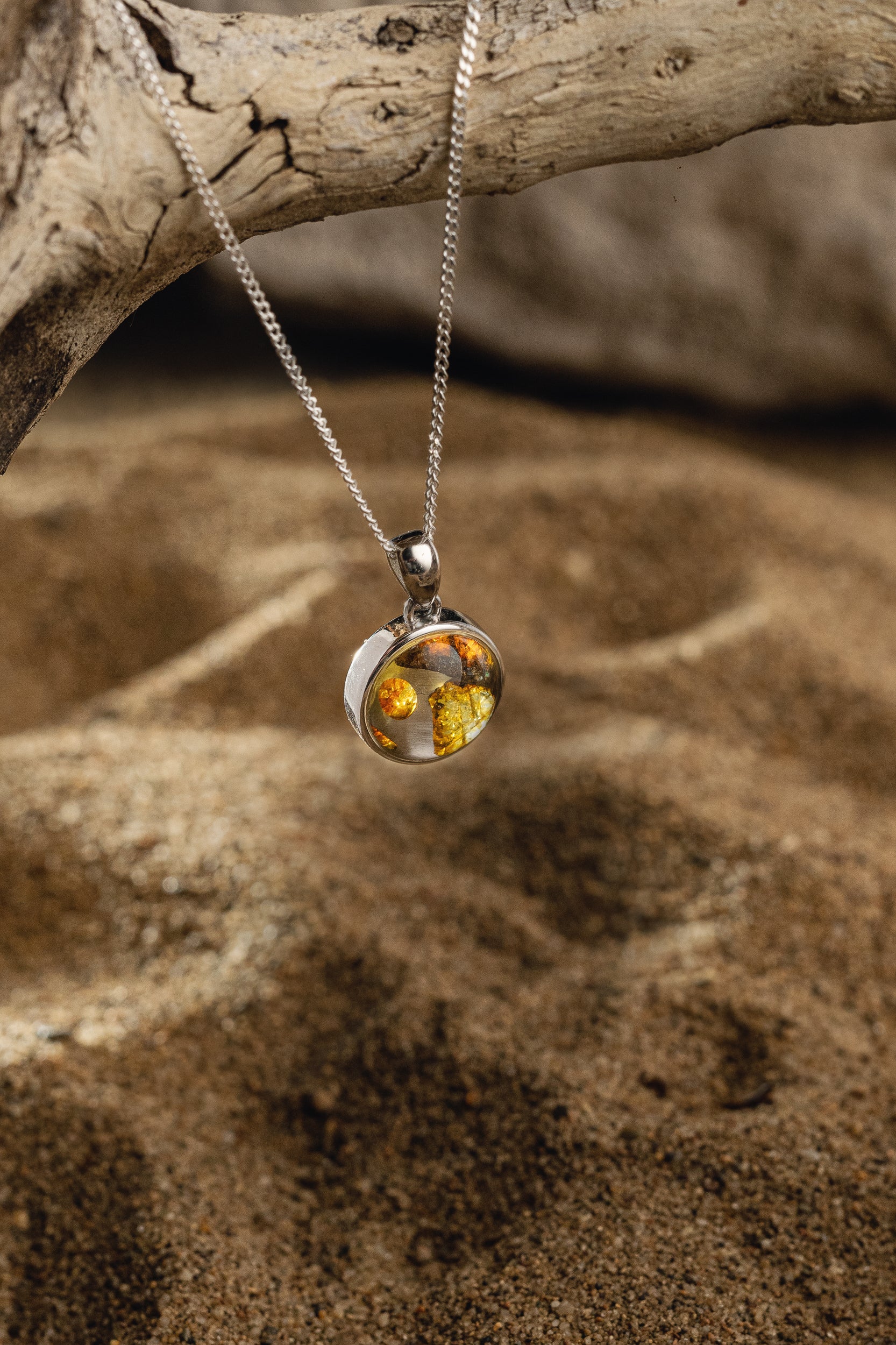 Sericho Meteorite small circle pendant