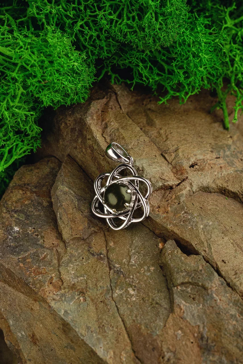 Moldavite Orbit pendant