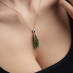 Raw moldavite pendant