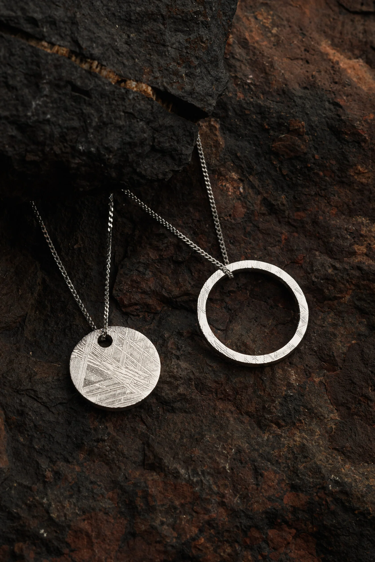 Meteorite Circle Pendant Set