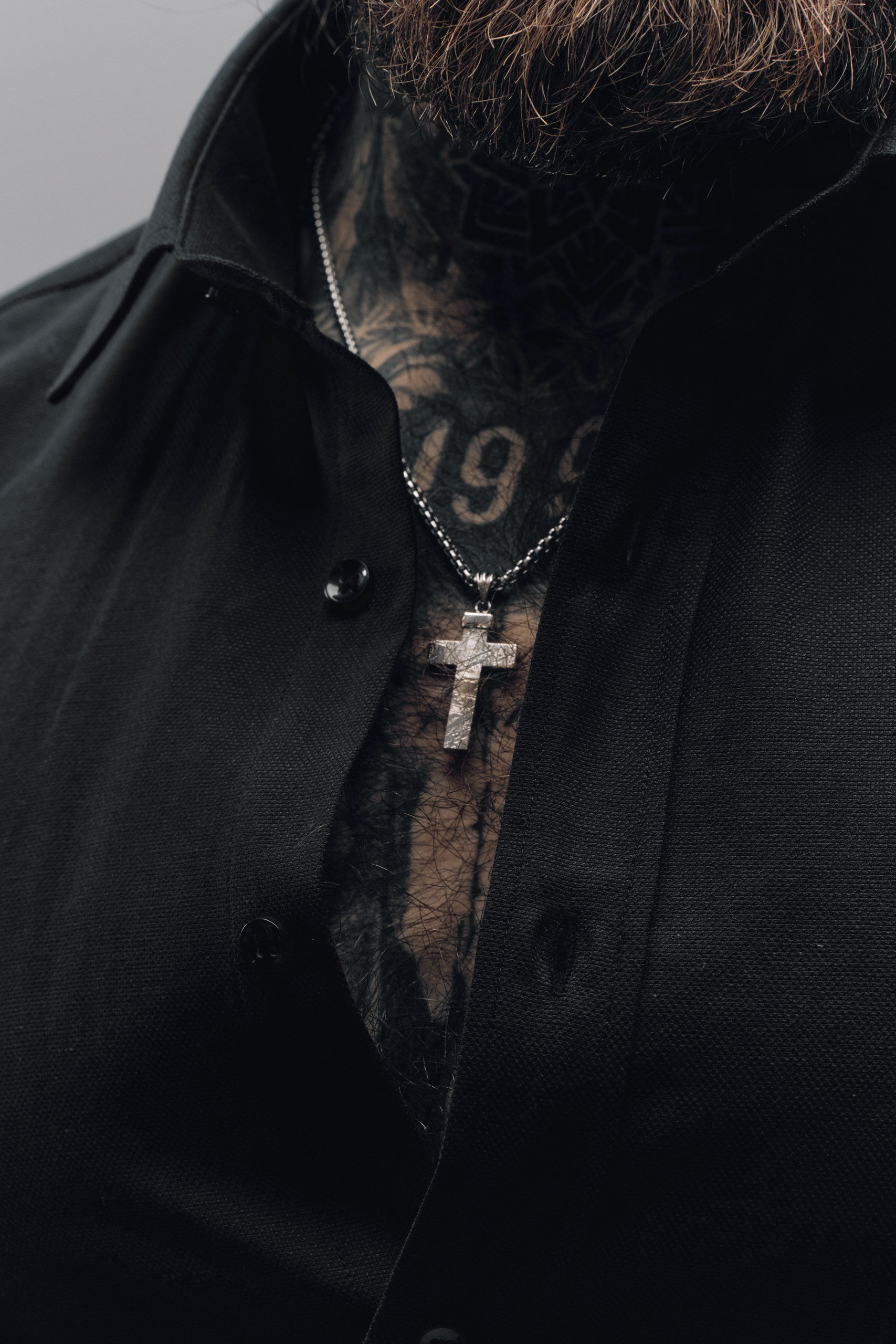 Muonionalusta Meteorite Cross pendant